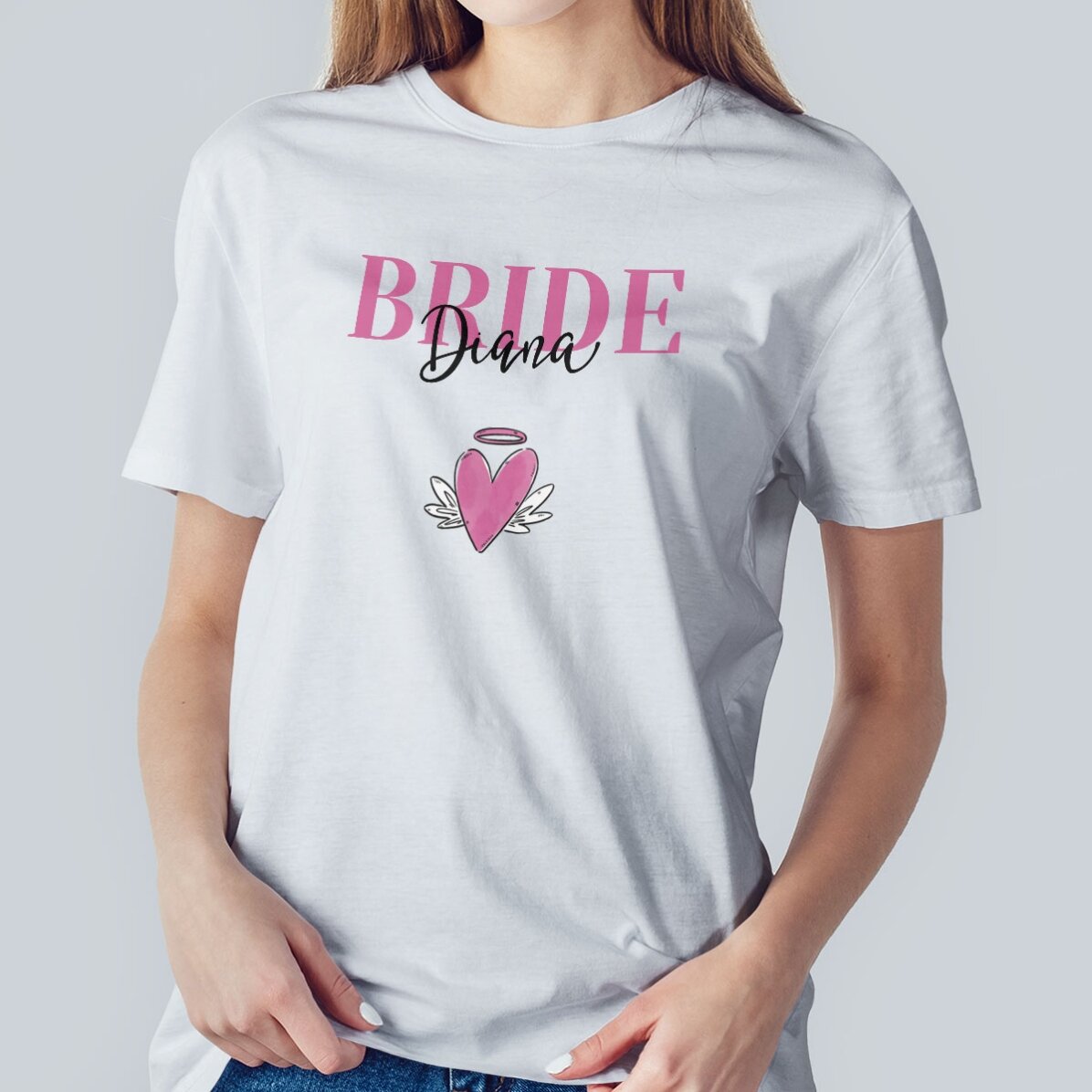 Camiseta de algodón personalizada con texto - Boda