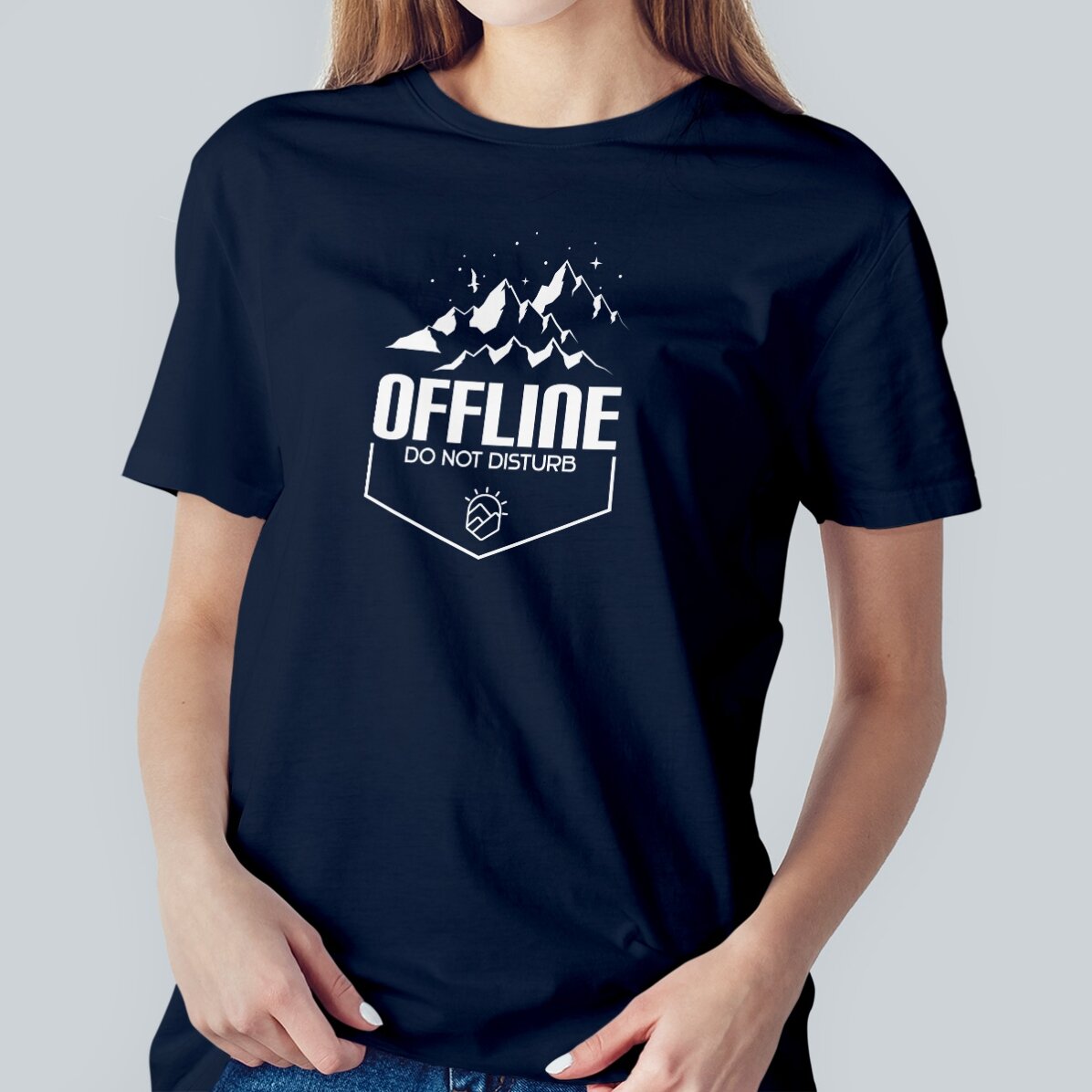 Camiseta de algodón personalizada con texto - Offline