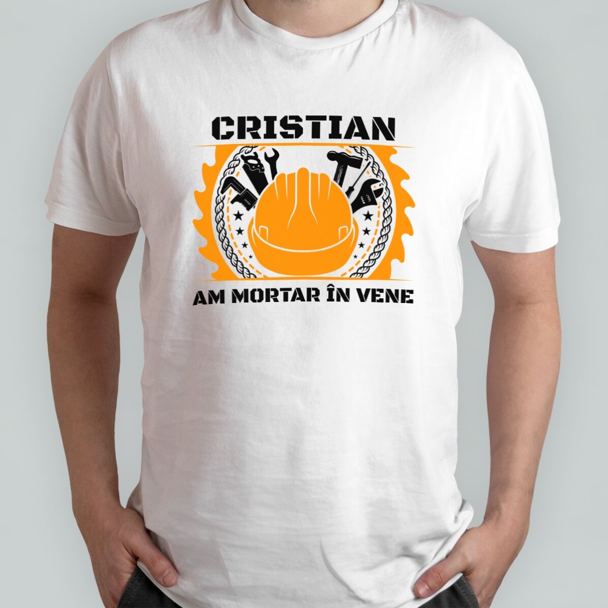 Camiseta de algodón personalizada con texto para constructores - Equipamiento