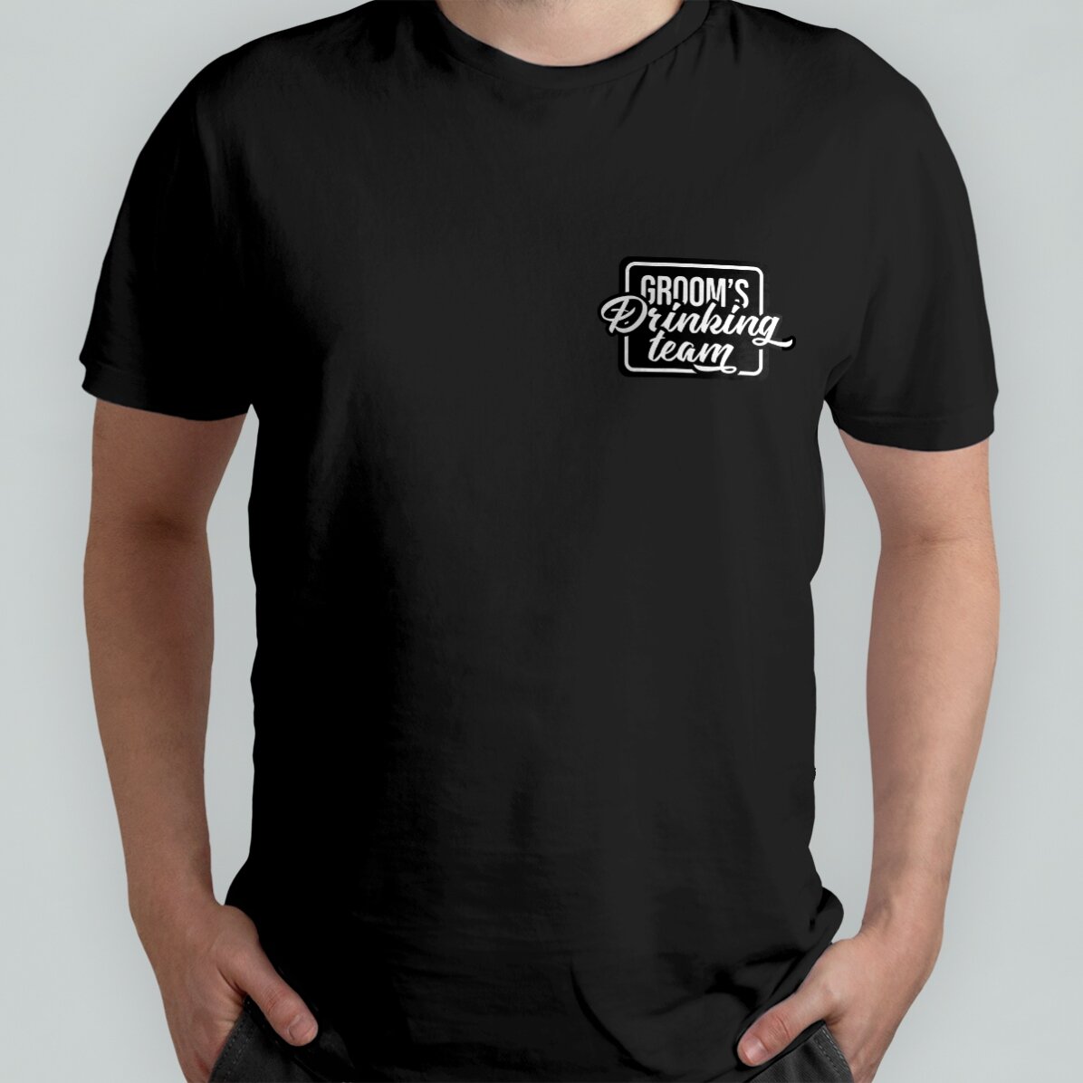Camiseta de algodón personalizada con un mensaje para la despedida de soltero - Groom