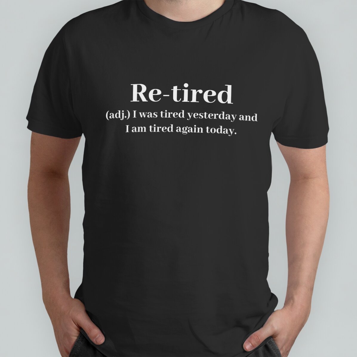 Camiseta de algodón personalizada con texto - Re-tired