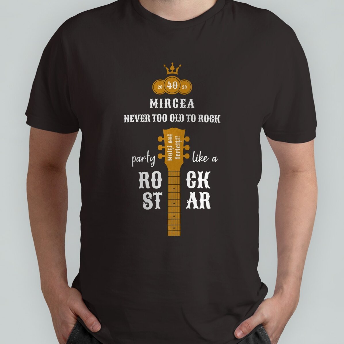 Camiseta de algodón personalizada con texto - Rockstar