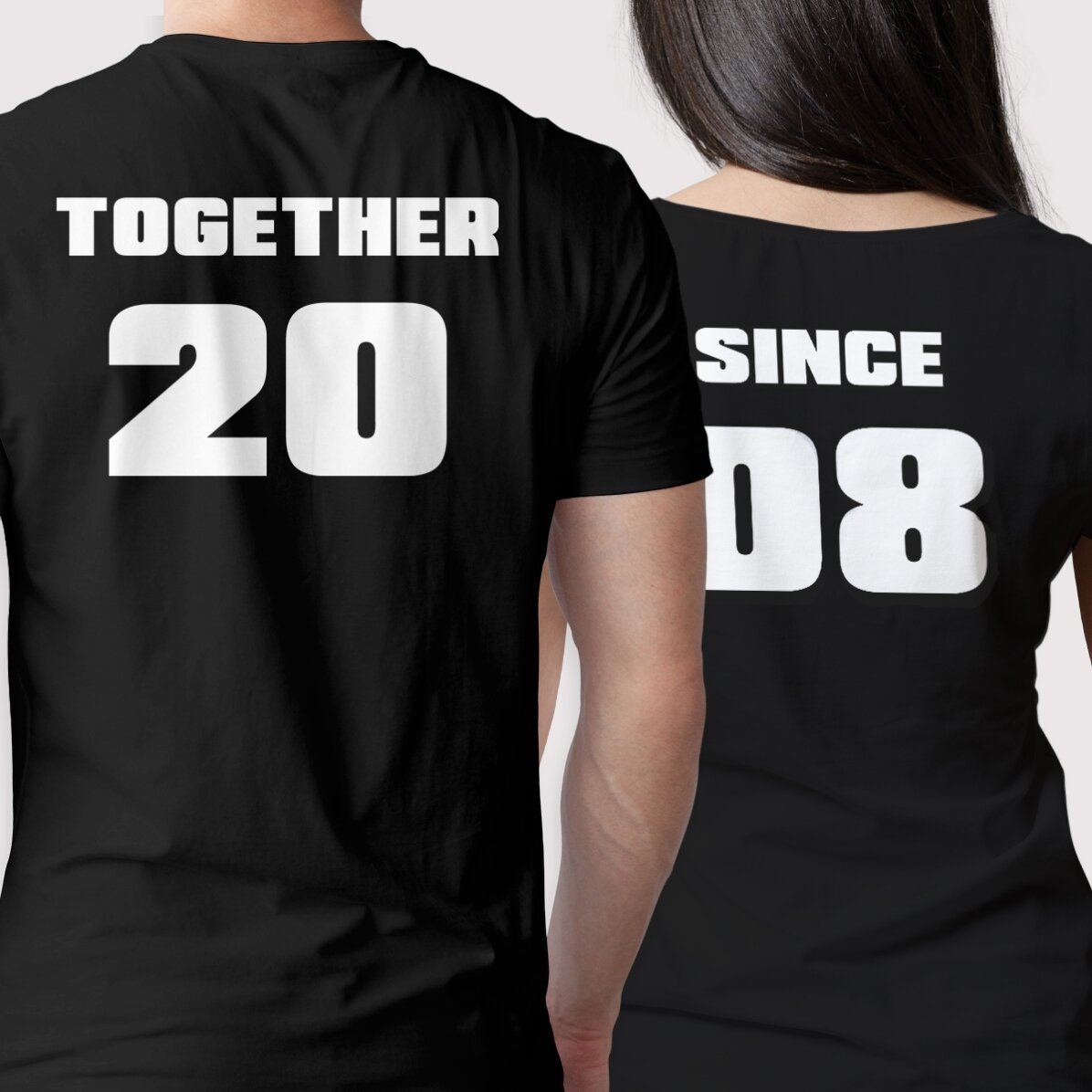 Camiseta de algodón personalizada con texto y número en la espalda
