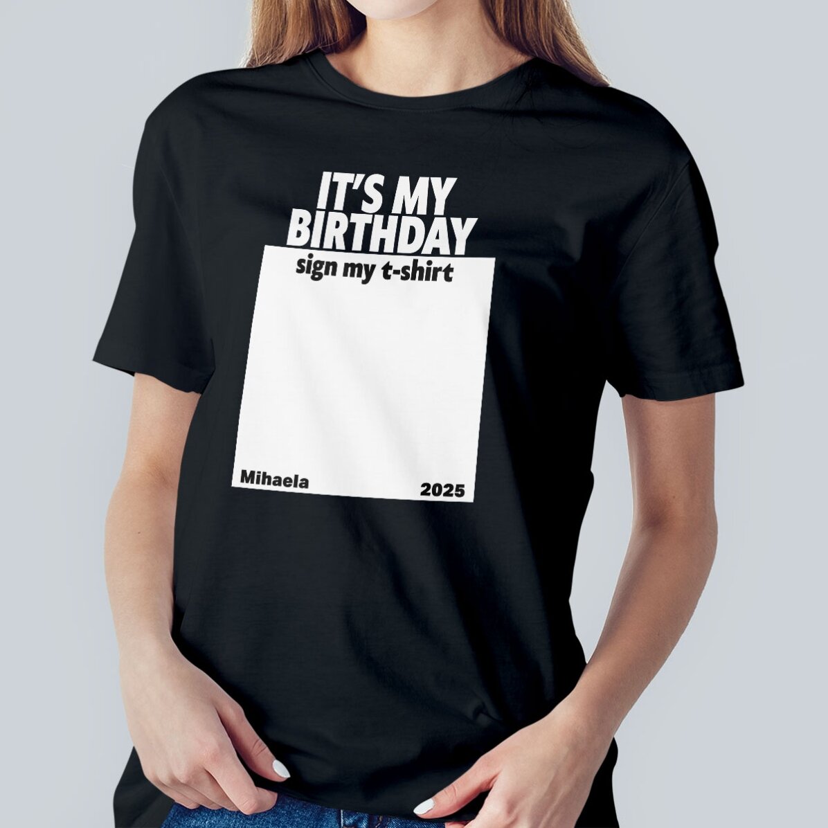 Camiseta de algodón personalizada con texto - Sign my shirt