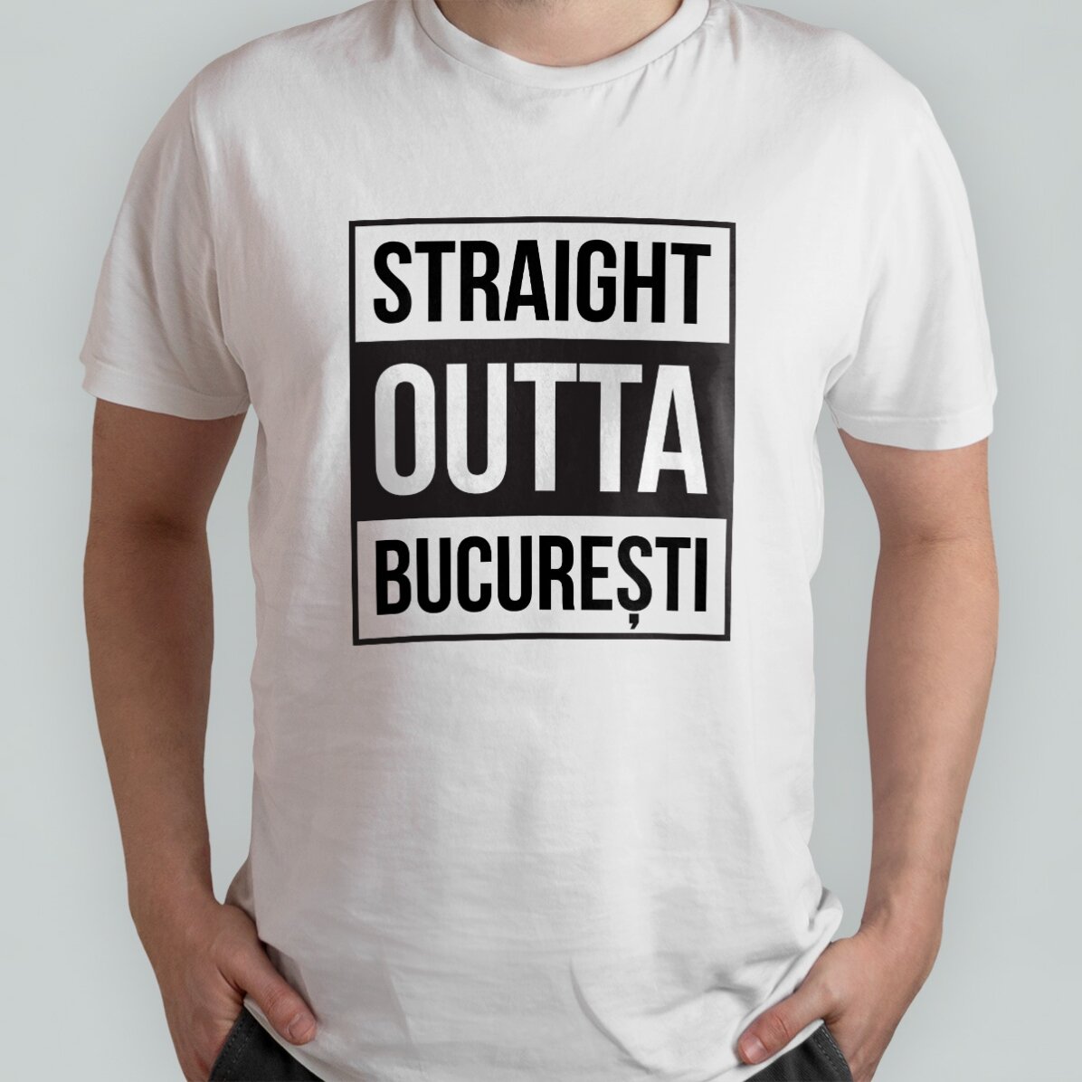 Camiseta de algodón personalizada con texto - Straight outta