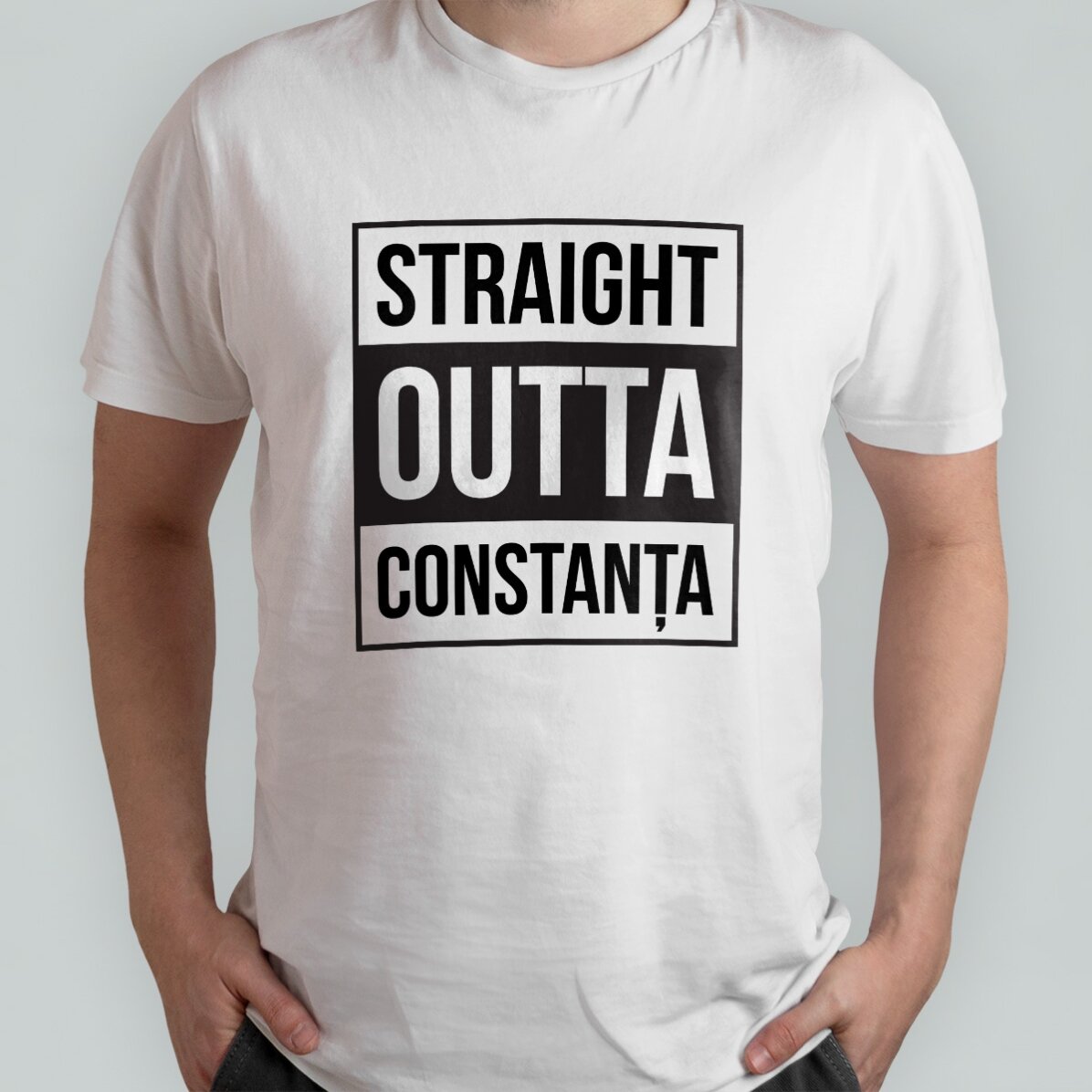 Camiseta de algodón personalizada con texto - Straight outta