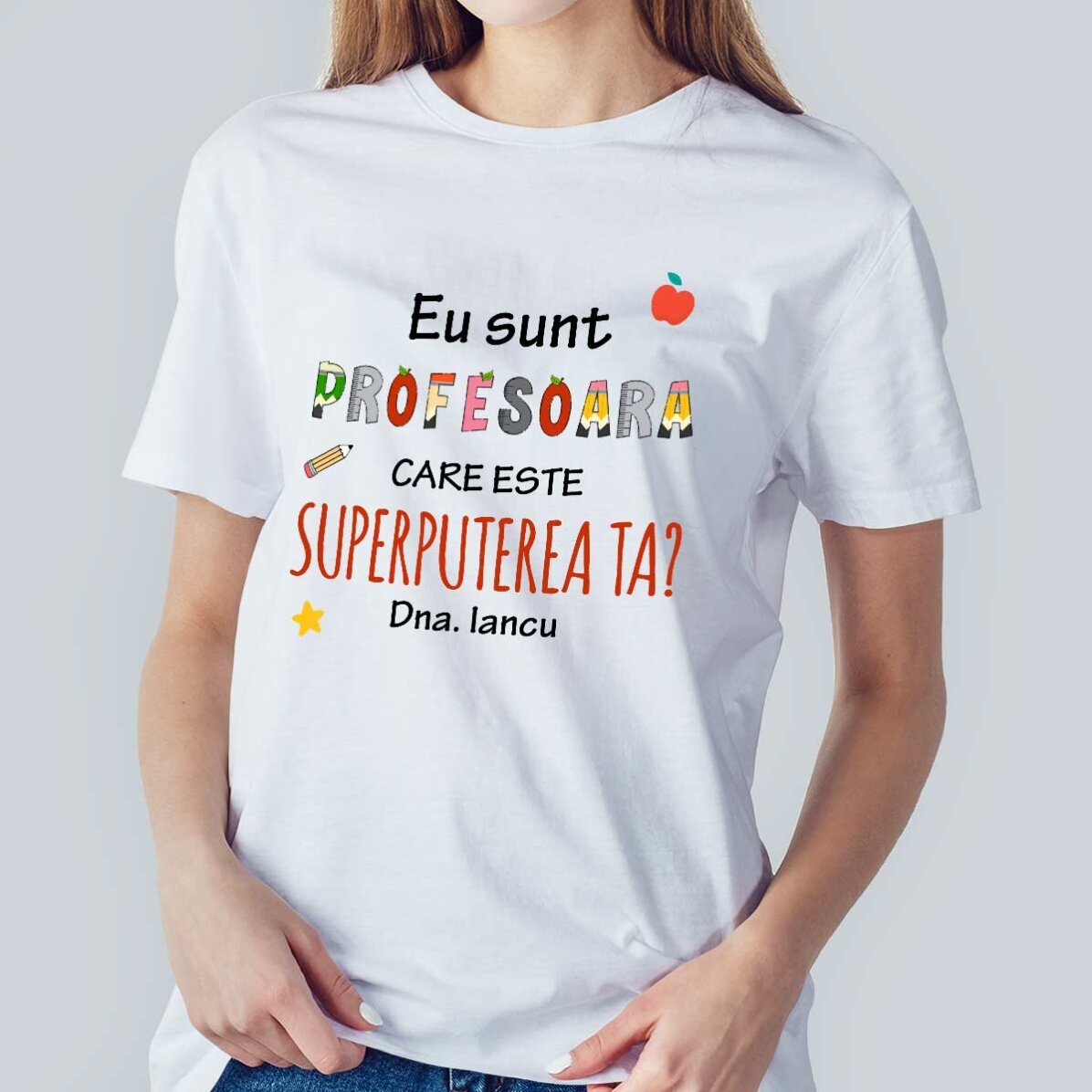 Camiseta de algodón personalizada con texto - Superpower