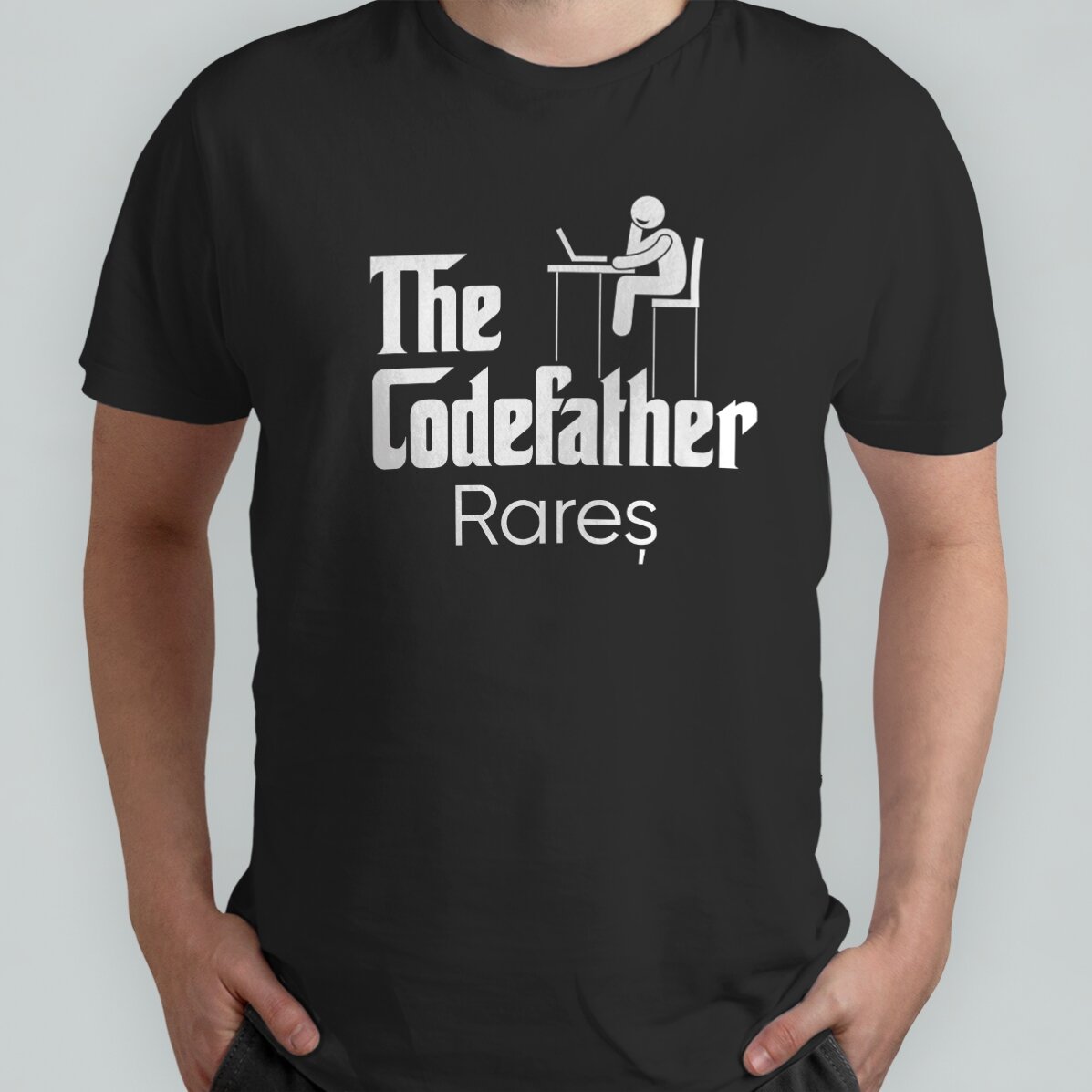 Camiseta de algodón personalizada con texto - The codefather
