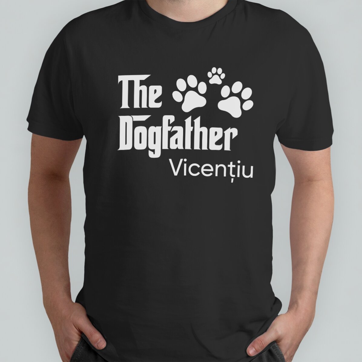 Camiseta de algodón personalizada con texto - The Dogfather