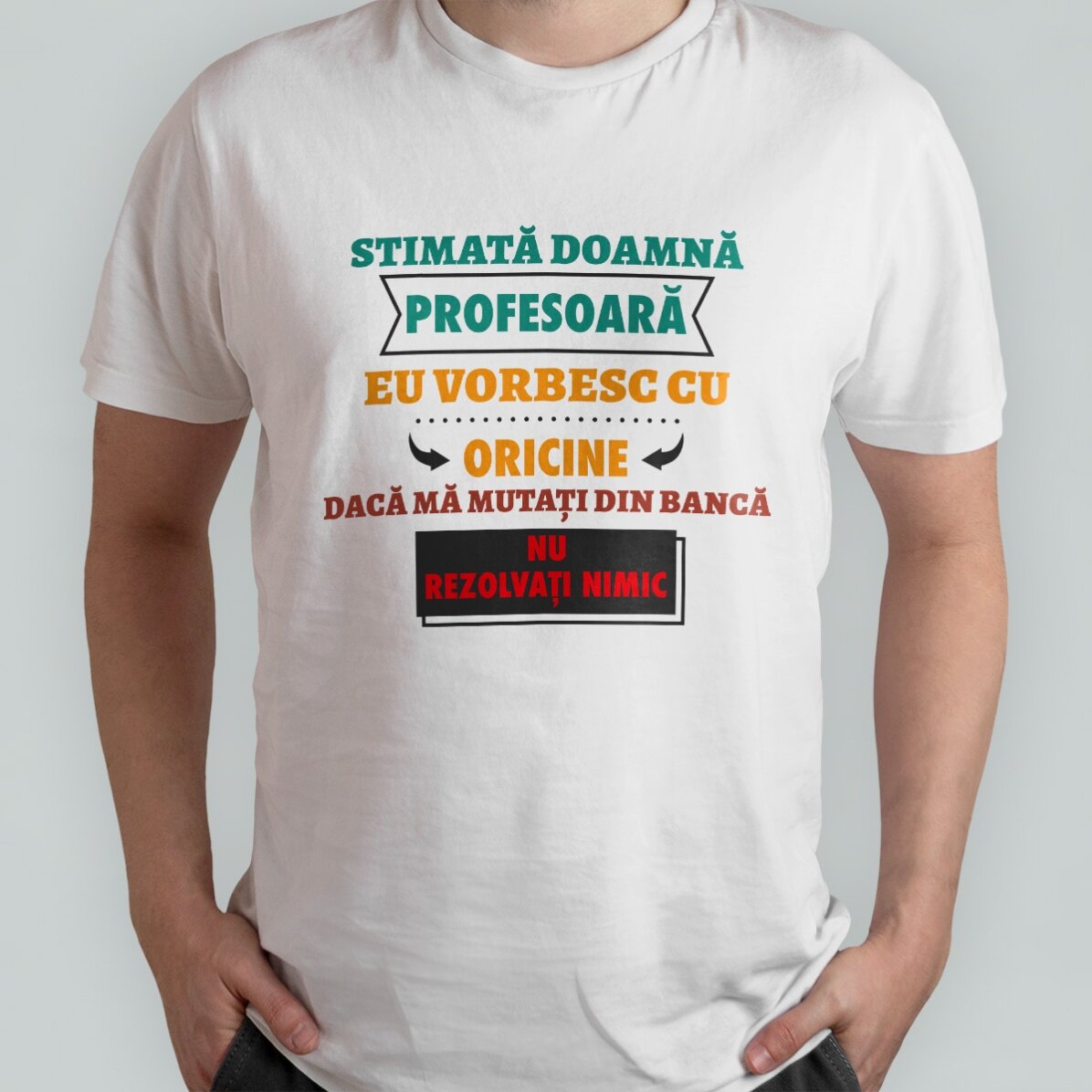 Camiseta de algodón personalizada con texto: «Hablo con todo el mundo»