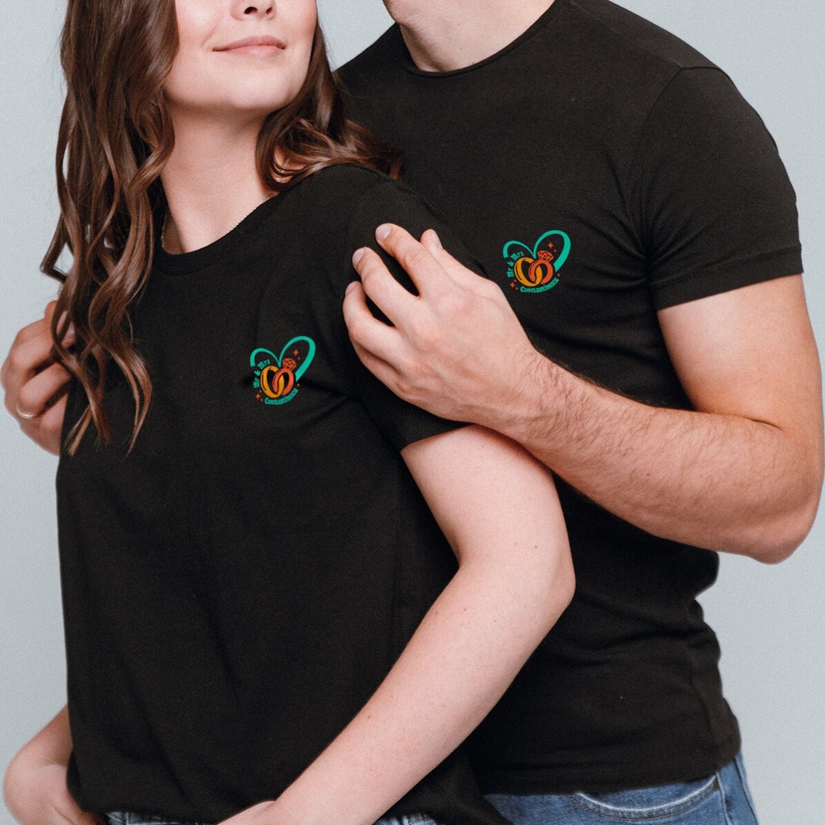 Camiseta de algodón personalizada con texto - Alianzas de boda