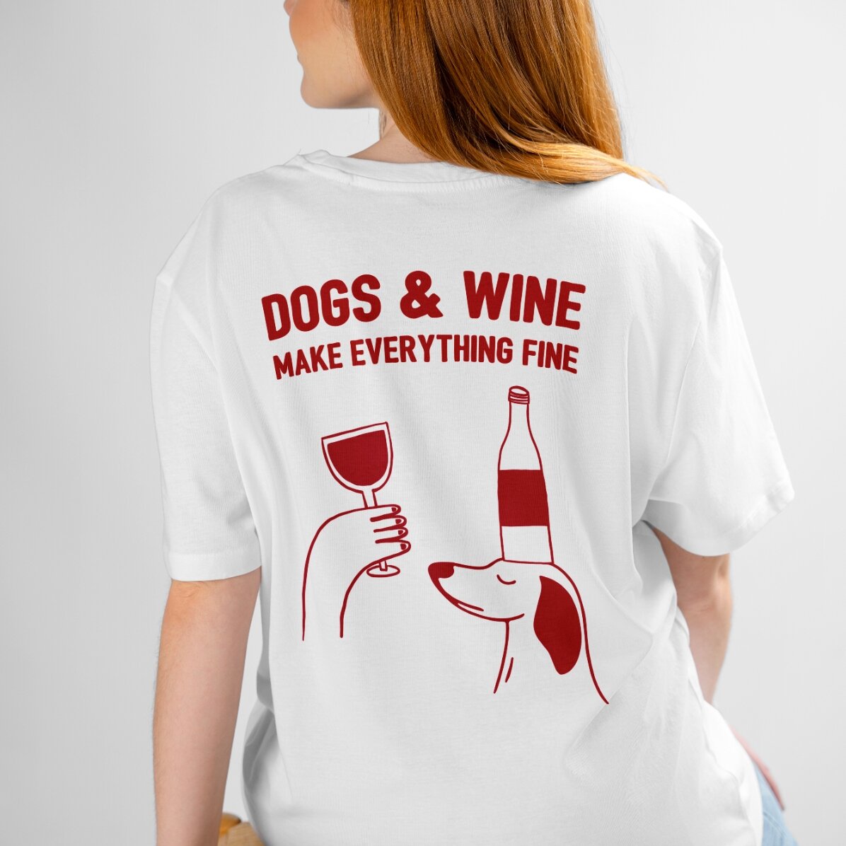 Camiseta de algodón personalizada con texto - Wine