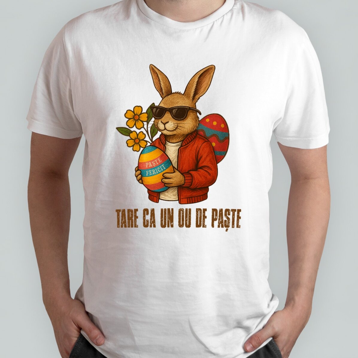 Camiseta de algodón personalizada para Pascua: Conejo molón