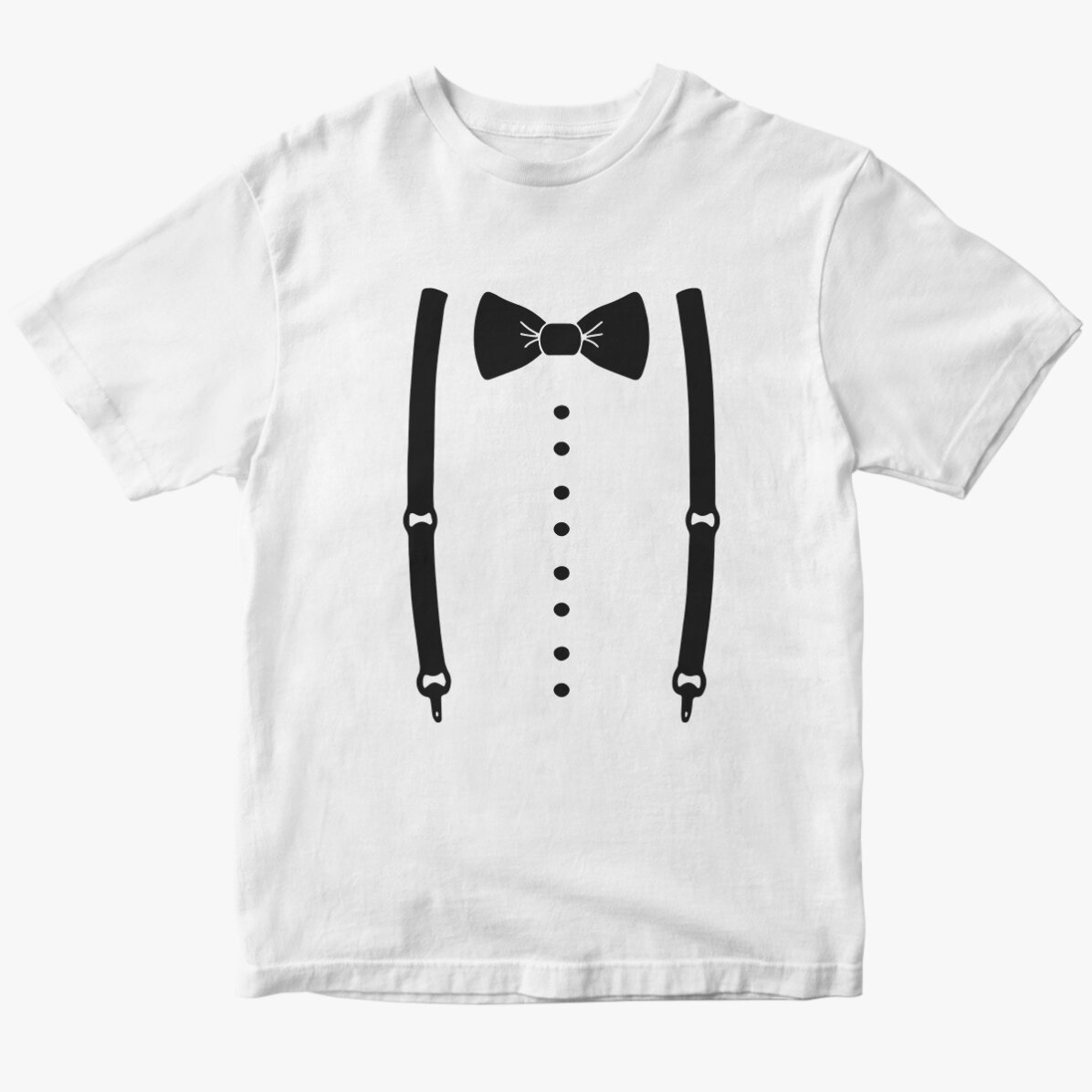 Camiseta de algodón personalizada para la despedida de soltero: tirantes y pajarita