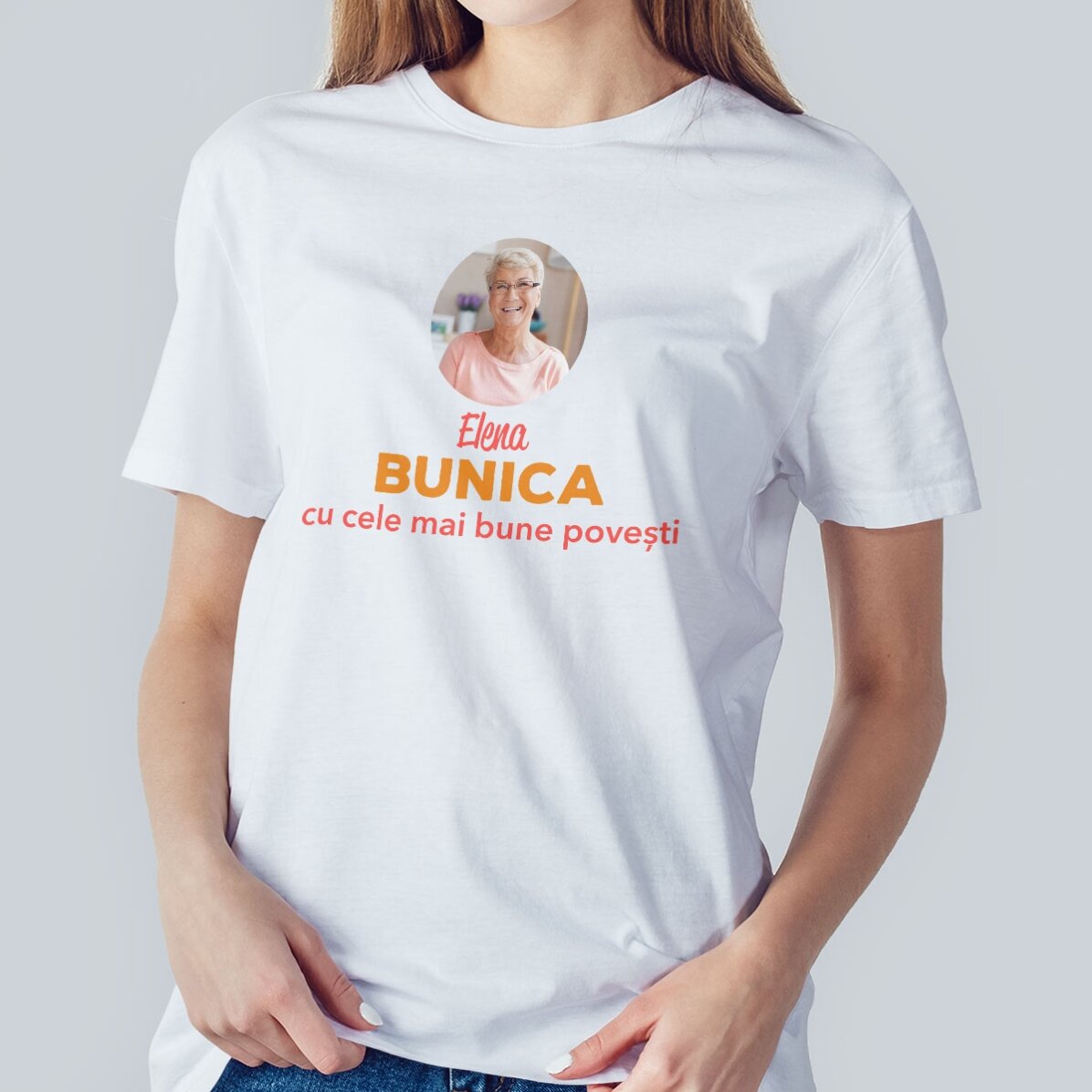 Camiseta de algodón personalizada con el texto «Abuela»