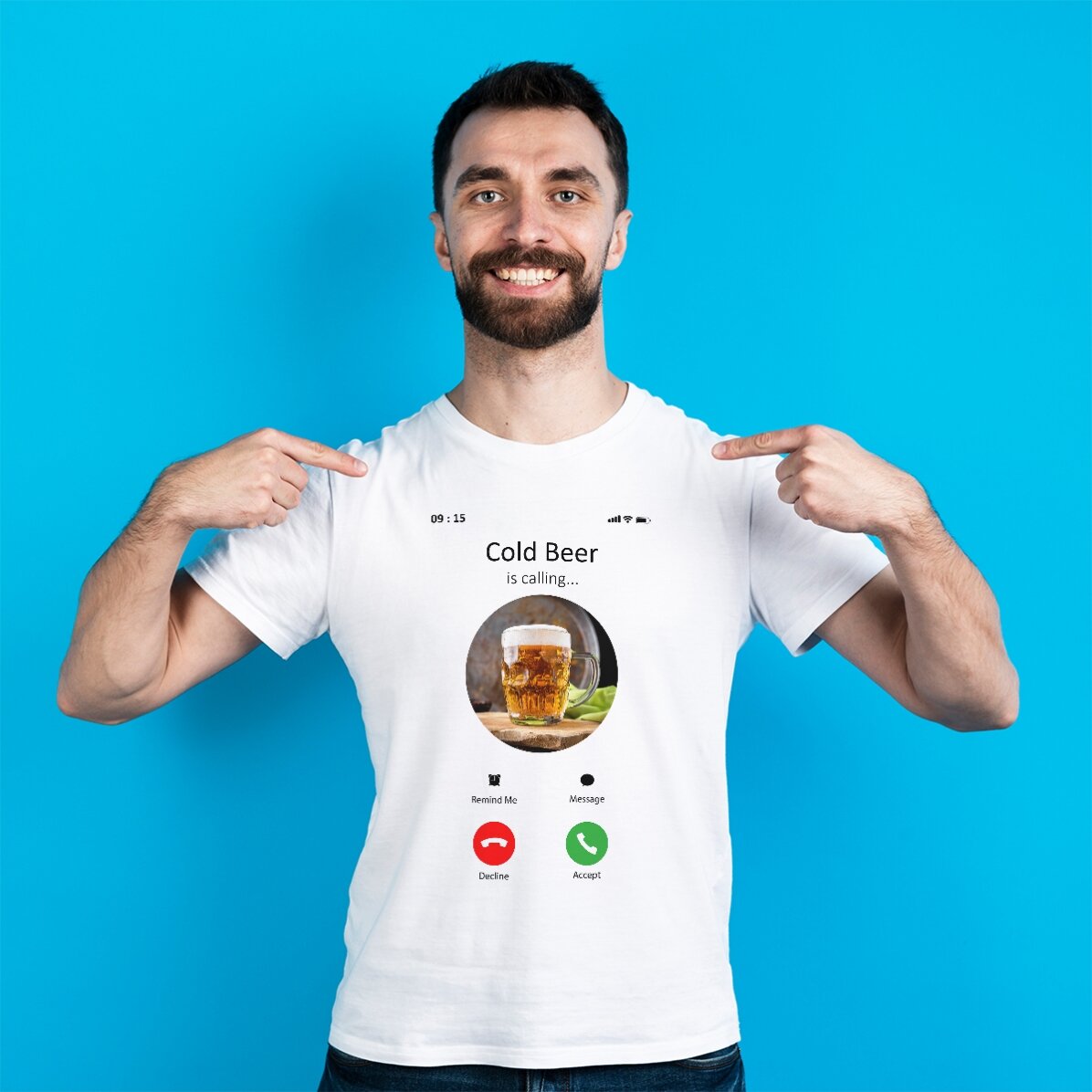 Camiseta personalizada con una foto y un texto - Llamada entrante
