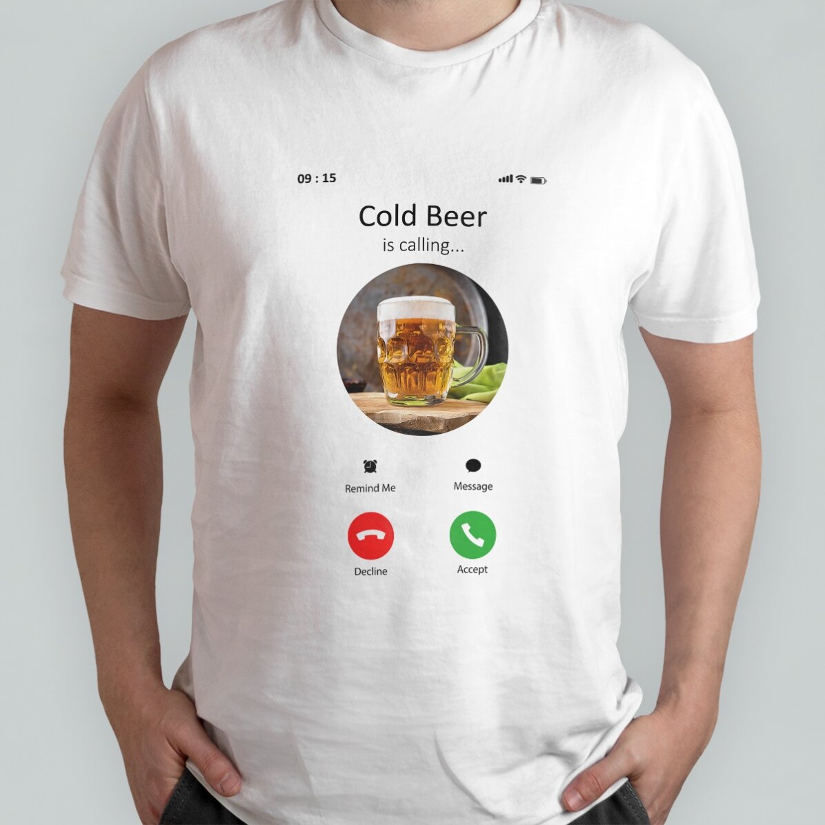 Camiseta personalizada con una foto y un texto - Llamada entrante