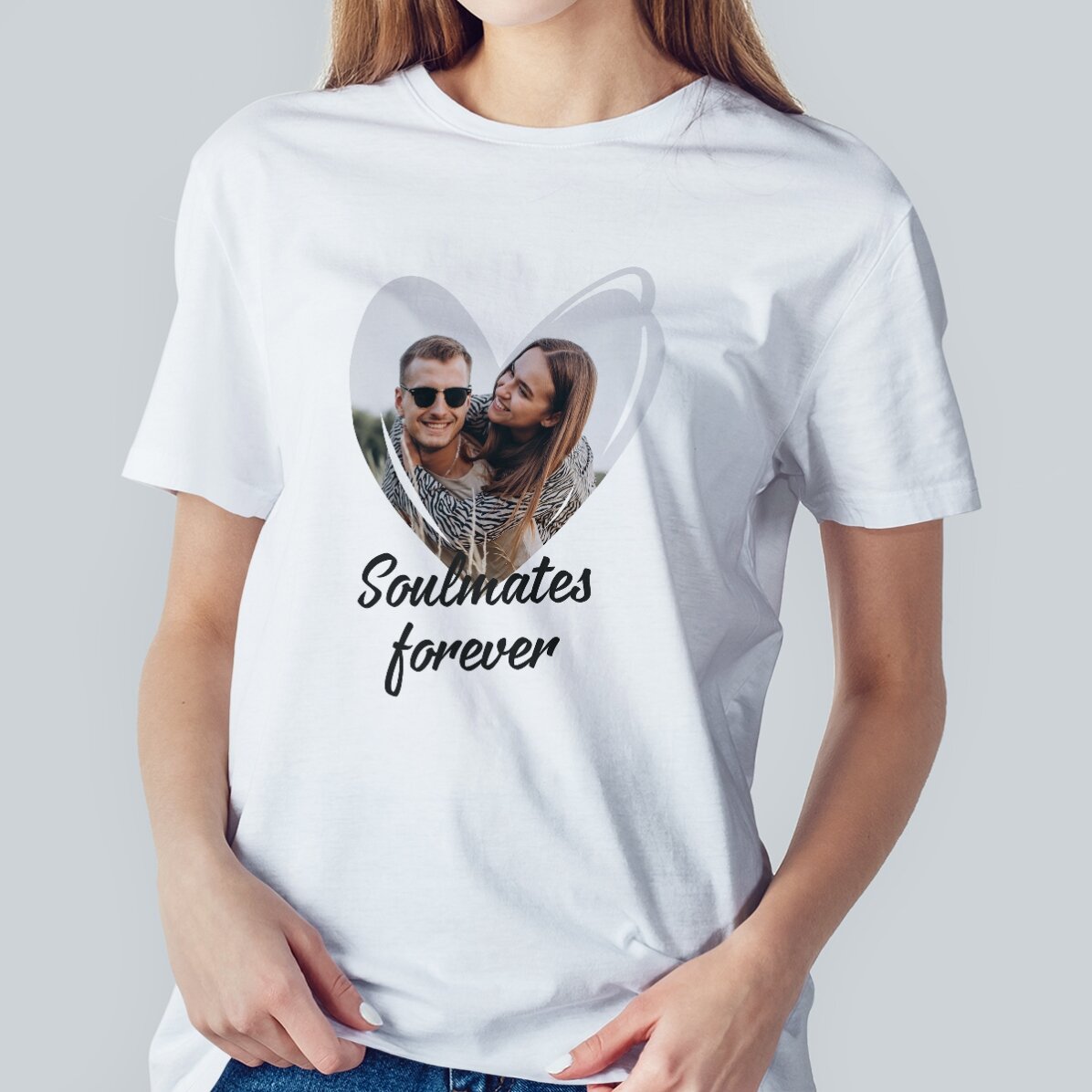 Camiseta personalizada con una foto y un texto - Love