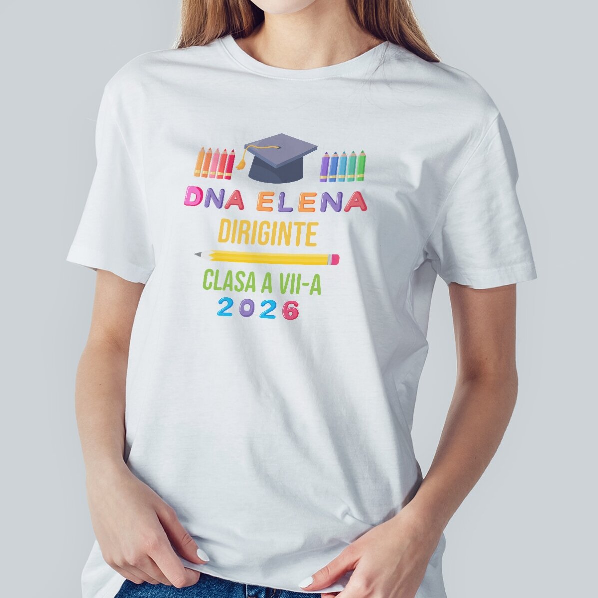 Camiseta personalizada con texto: «Graduación»