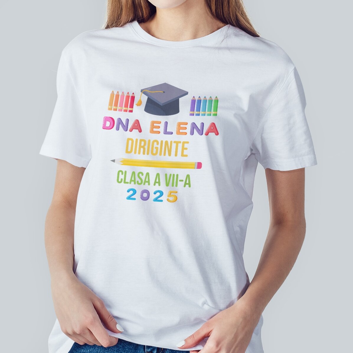 Camiseta personalizada con texto: «Graduación»
