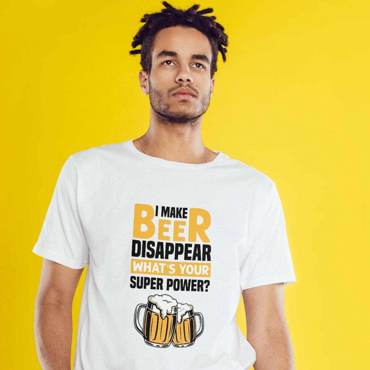 Camiseta de algodón personalizada con texto - Beer