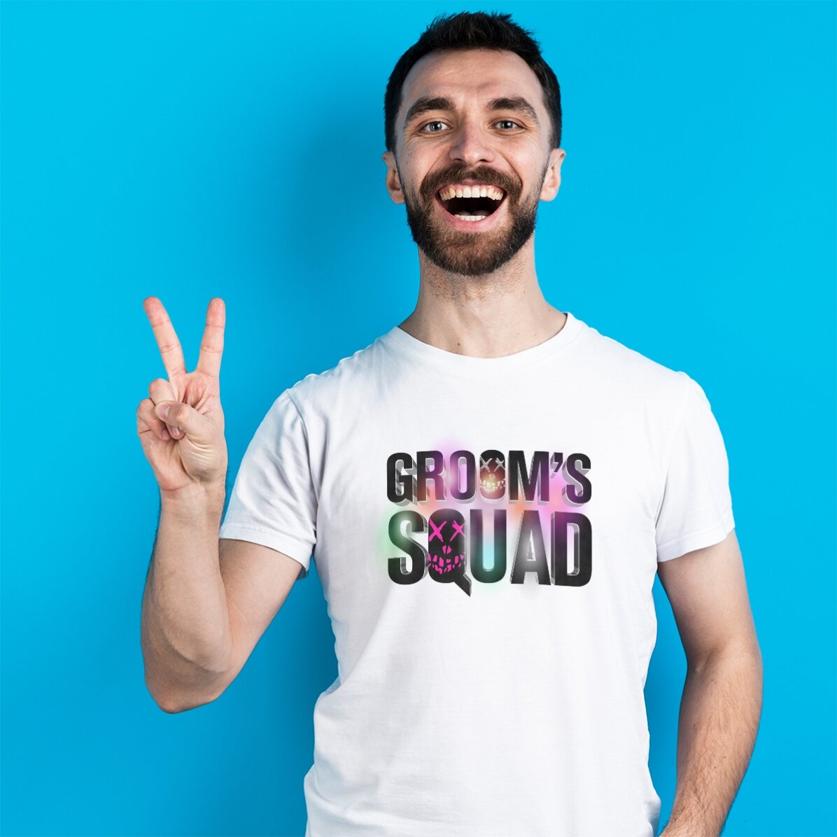 Custom cotton T-shirt with text - Groom