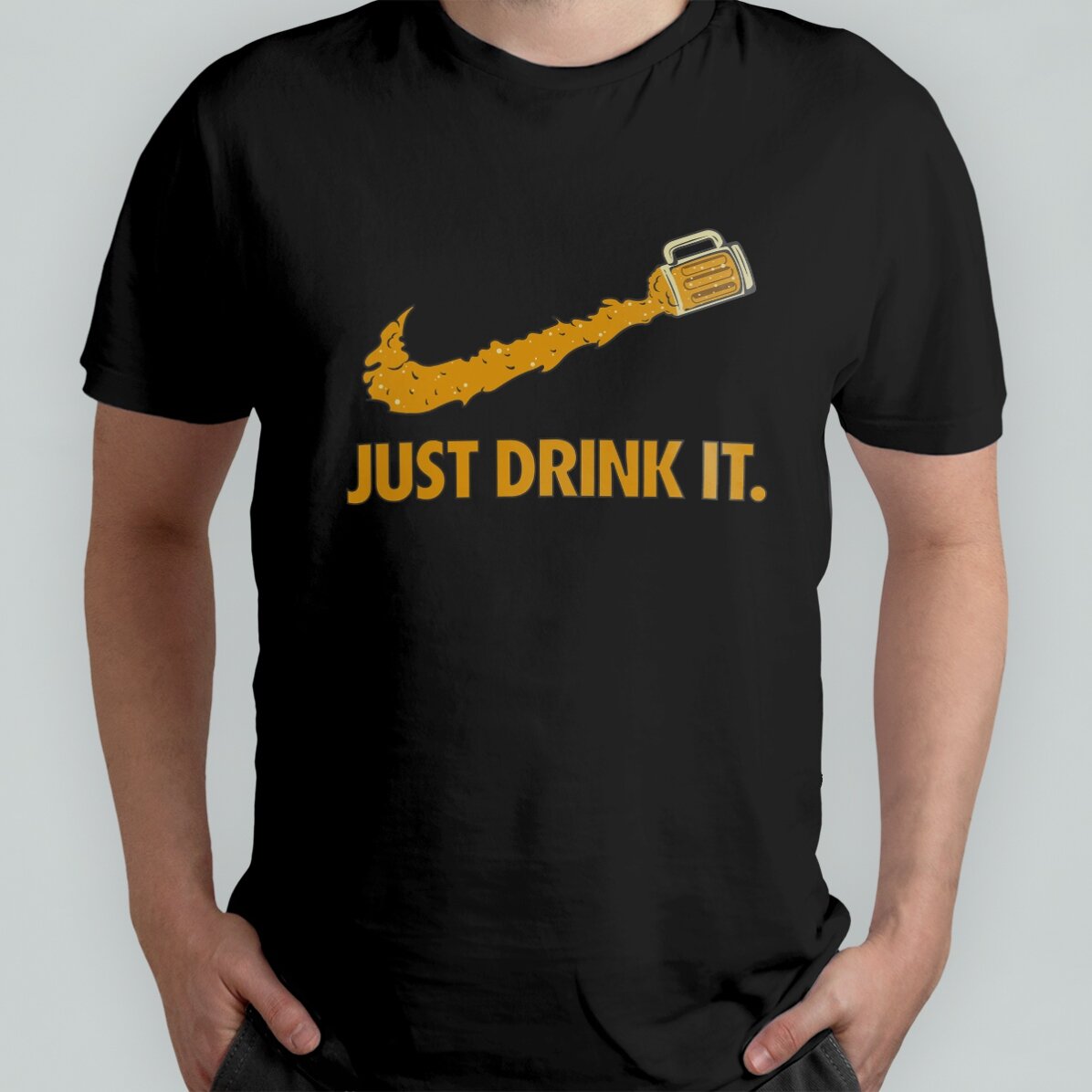 Camiseta personalizada con texto: «Just drink it»