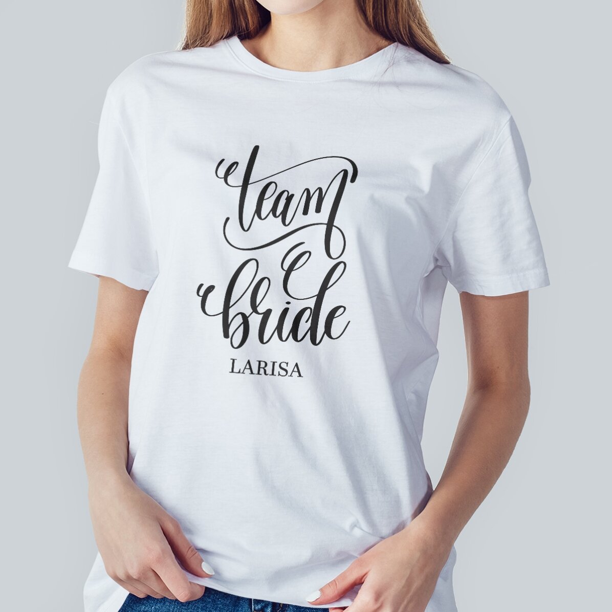 Camiseta personalizada con texto para solteras - Team Bride