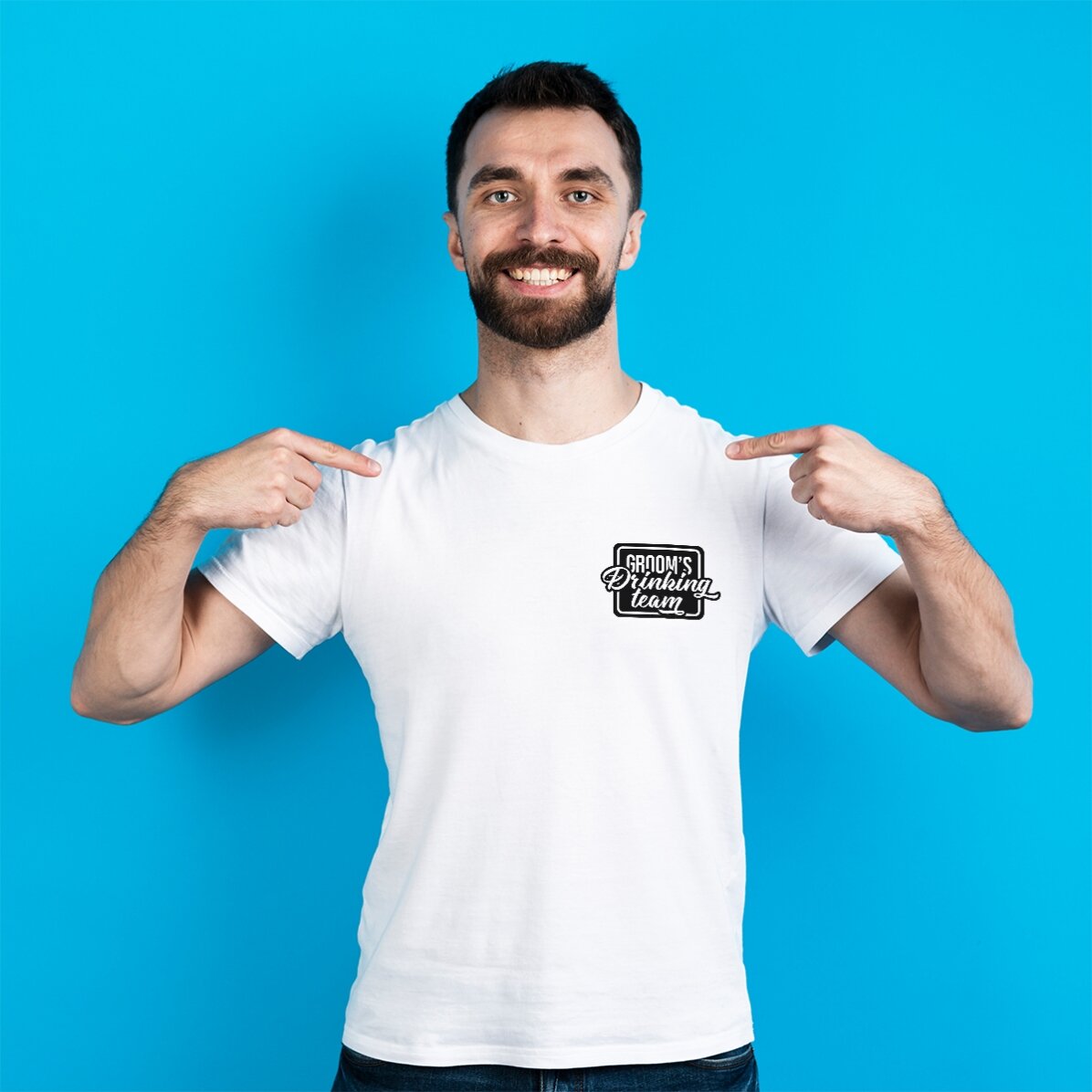 Camiseta de algodón personalizada con un mensaje para la despedida de soltero - Groom