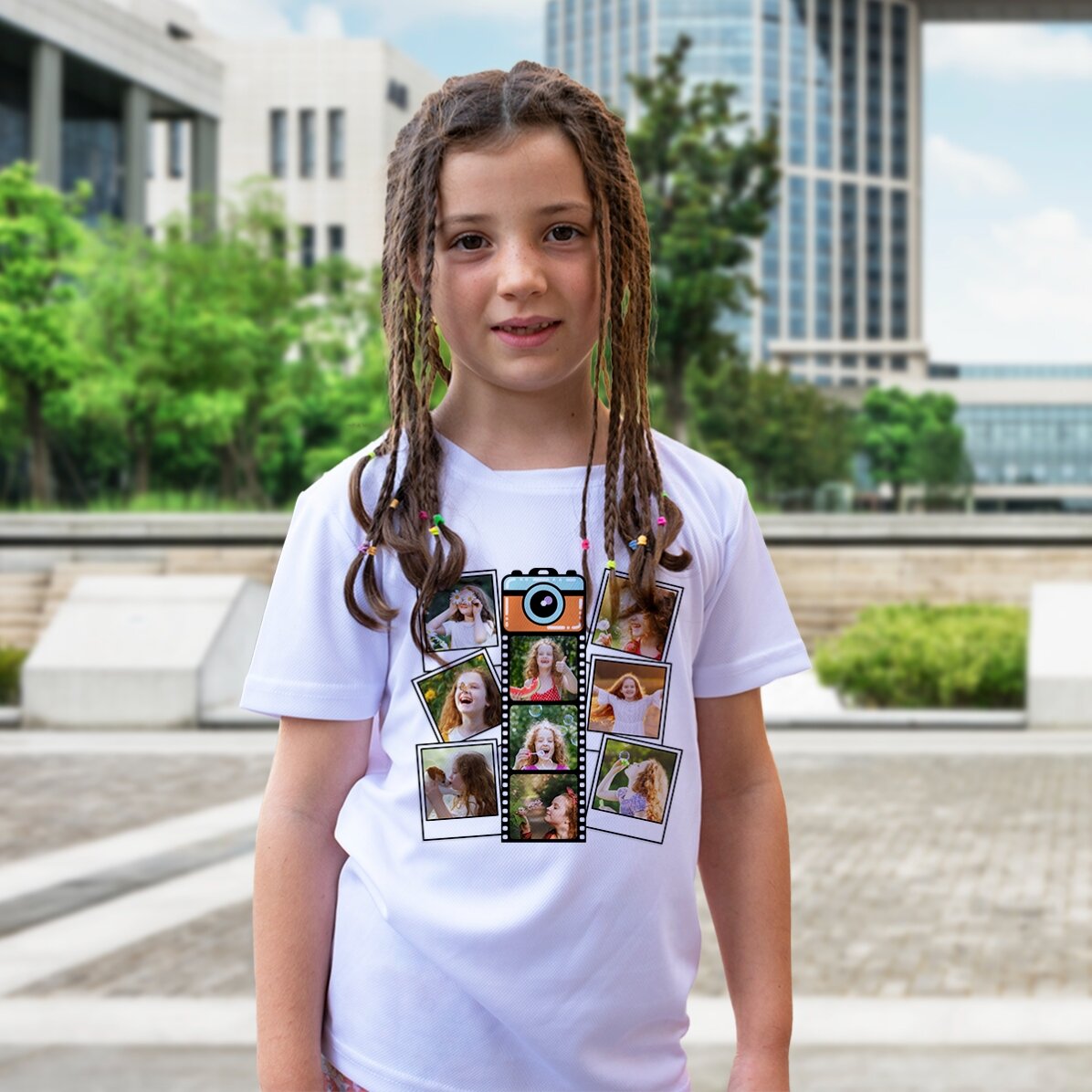 Camiseta deportiva para niños personalizada con 9 fotos