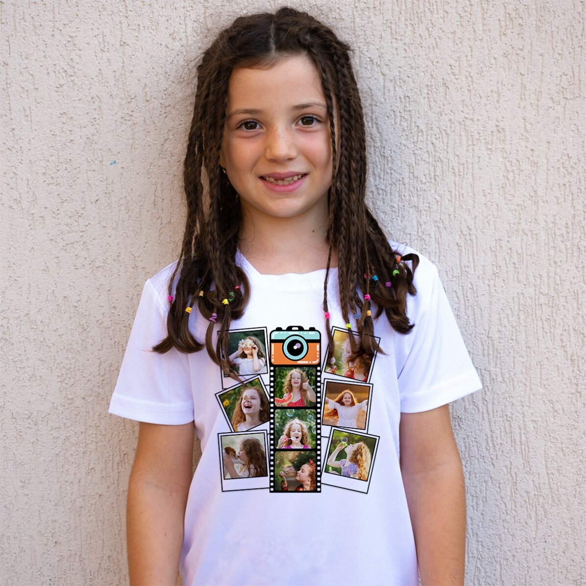 Camiseta deportiva para niños personalizada con 9 fotos