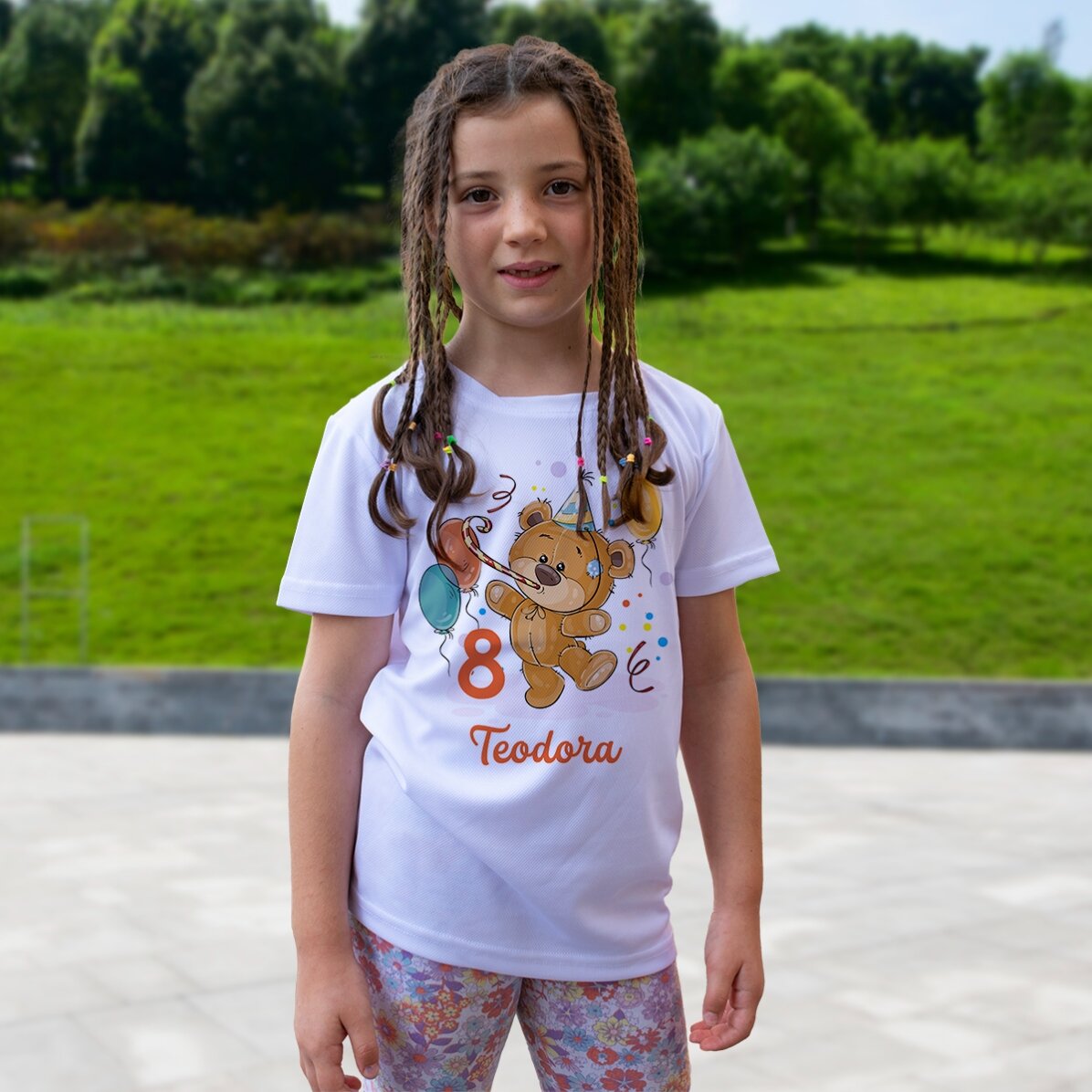 Camiseta deportiva para niños personalizada con la edad y el nombre - Cumpleaños