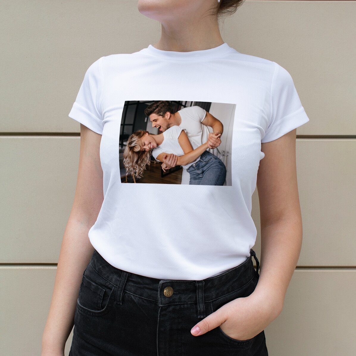 Camiseta deportiva personalizada con foto en formato horizontal