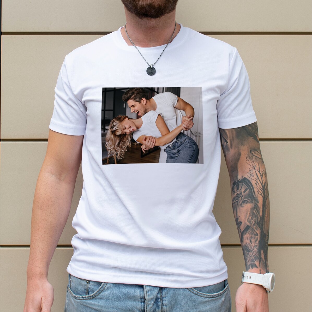 Camiseta deportiva personalizada con foto en formato horizontal