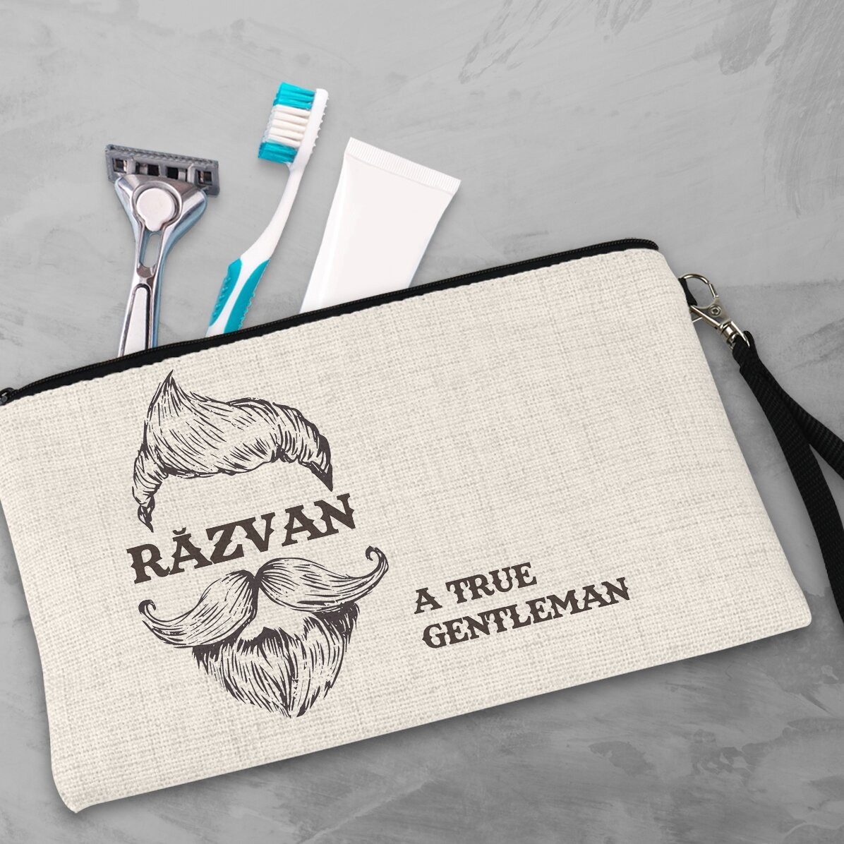 Set de accesorios para hombre personalizado con texto: «Gentleman»