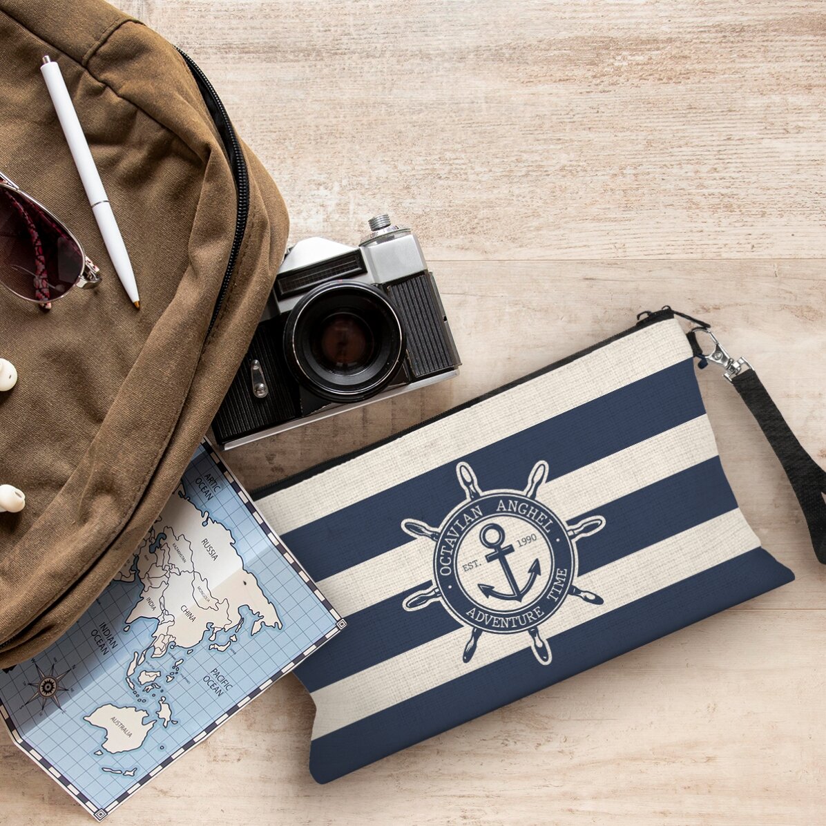 Personalised accessory kit with text - Navy 2