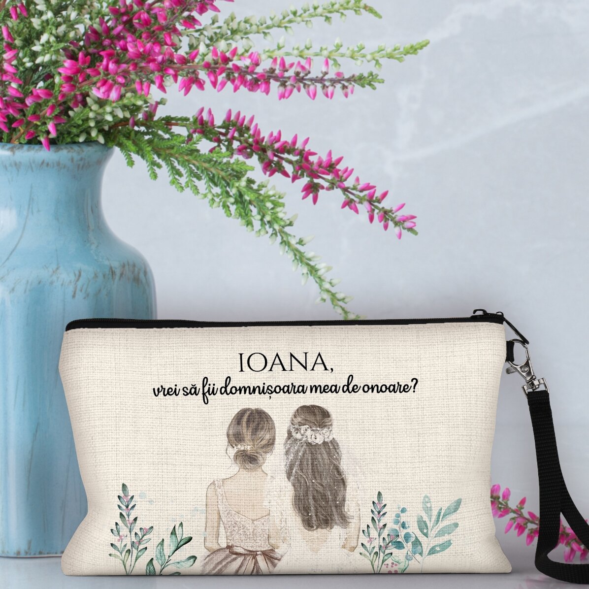 Set de maquillaje personalizado con texto - Dama de honor