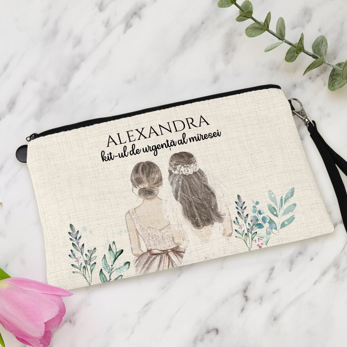 Set de maquillaje personalizado con texto - Dama de honor
