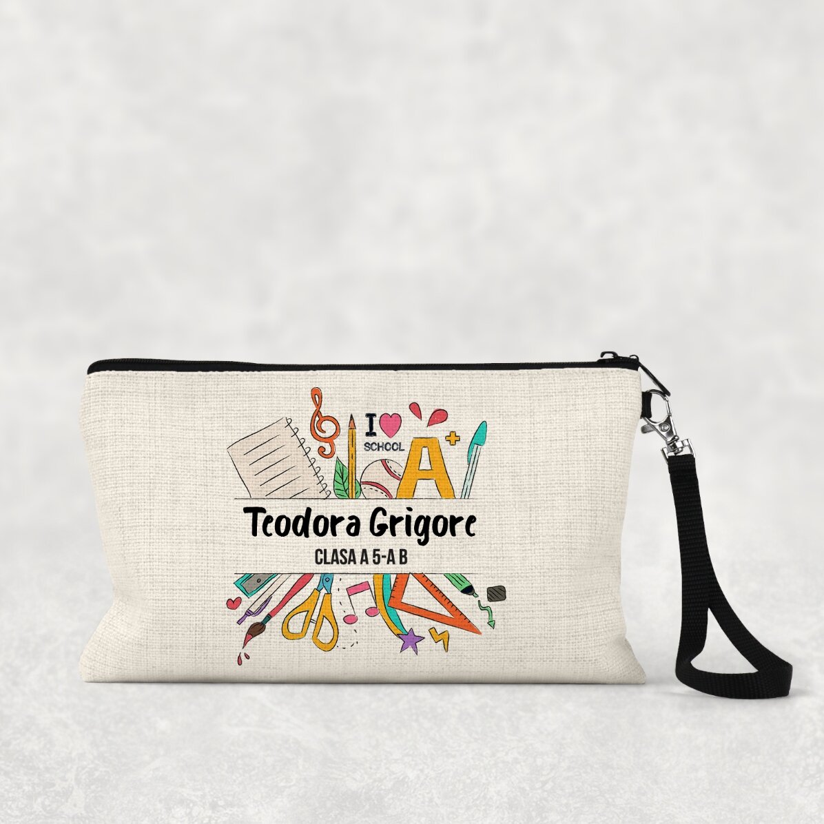 Estuche escolar personalizado con texto - Vuelta al cole