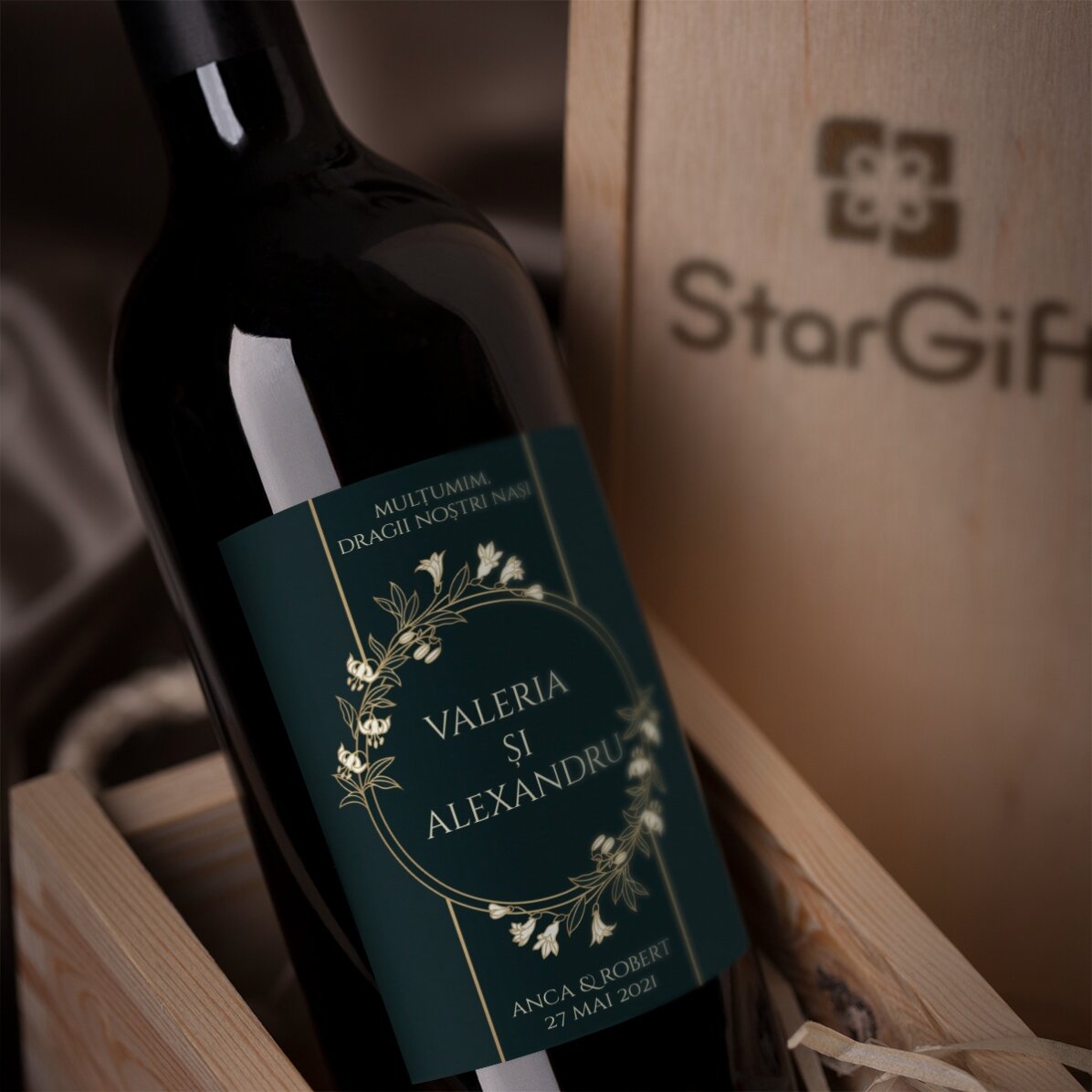 Vino personalizado con mensaje - Para los padrinos