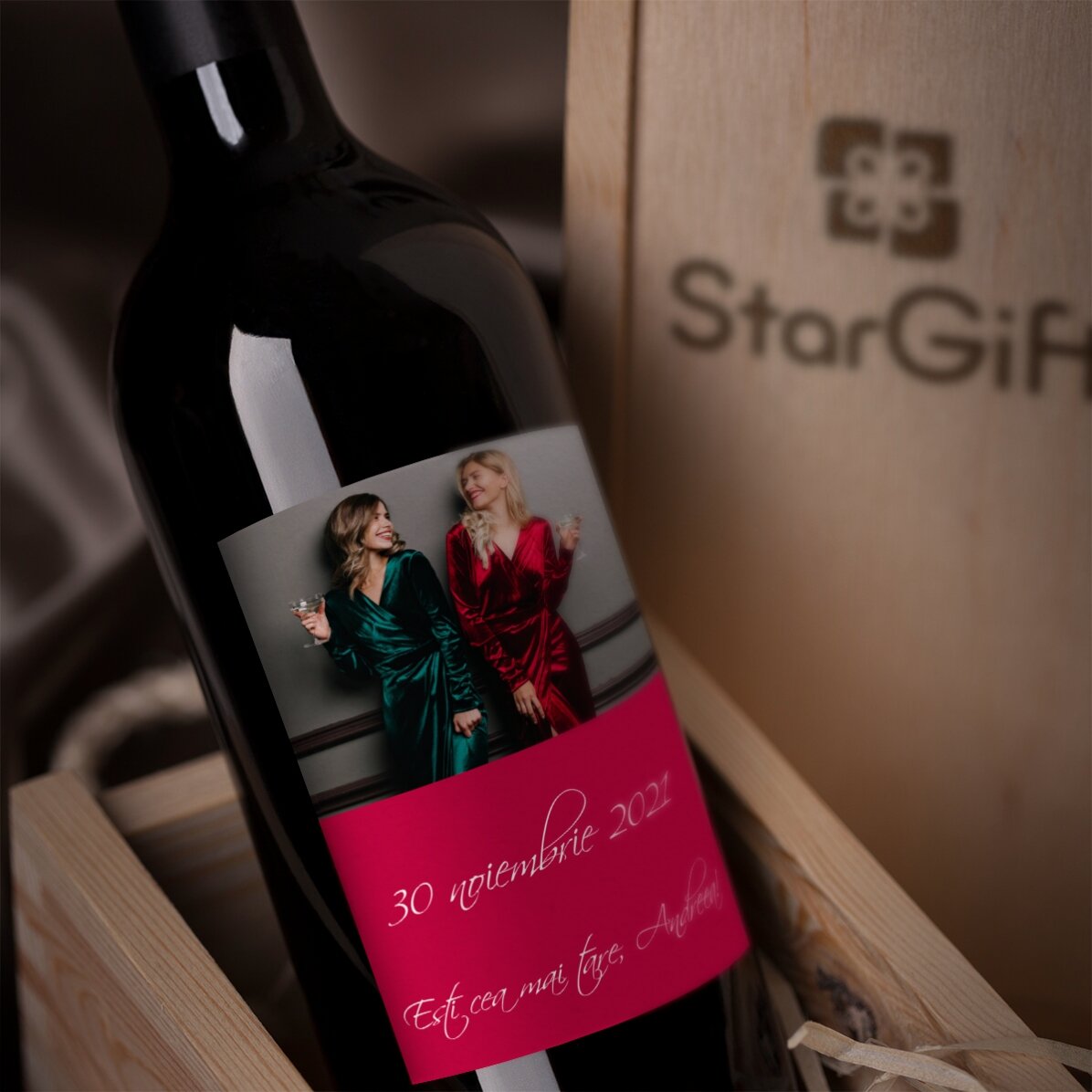 Vino personalizado con una foto para la boda