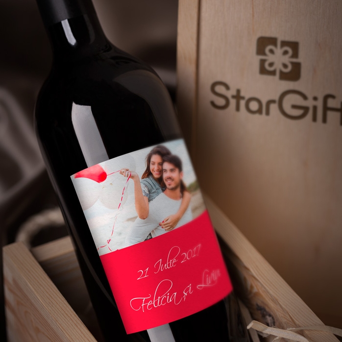 Vino personalizado con una foto para la boda