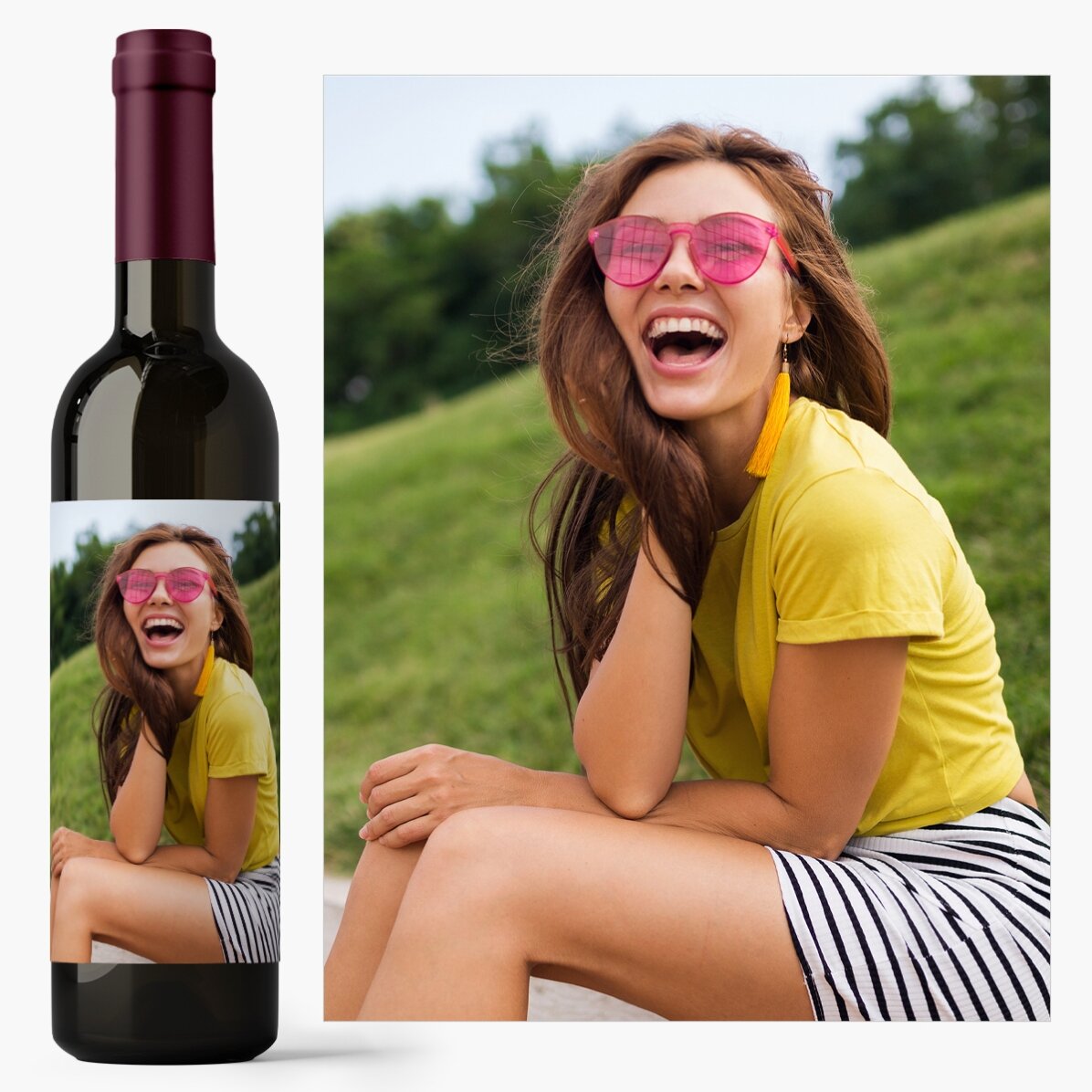Vino personalizado con una foto
