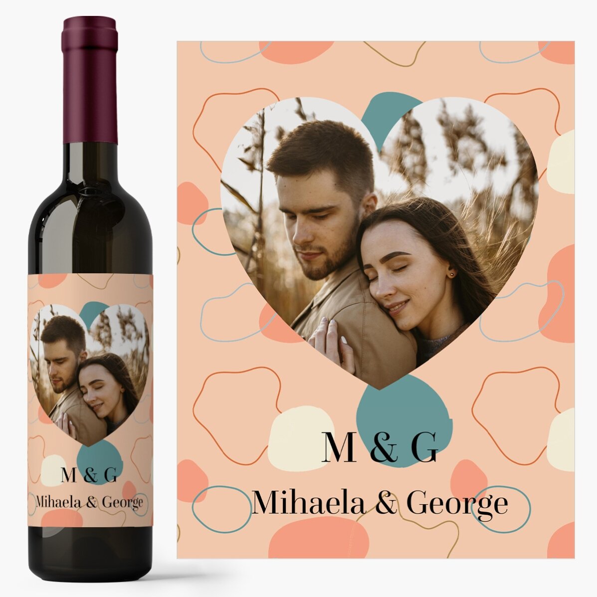 Vino personalizado con foto y texto - Abstract