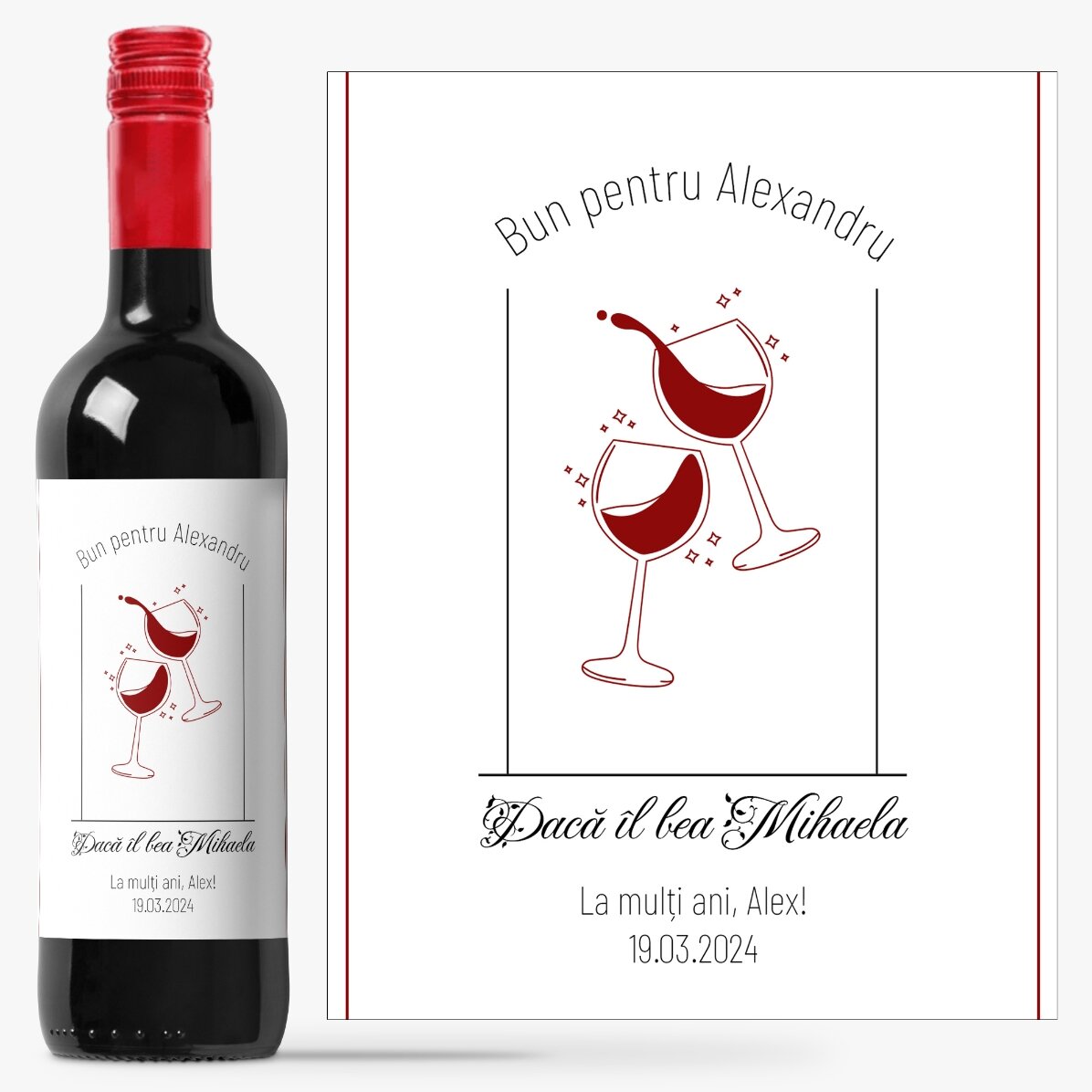 Vino personalizado con texto - Ideal para hombres