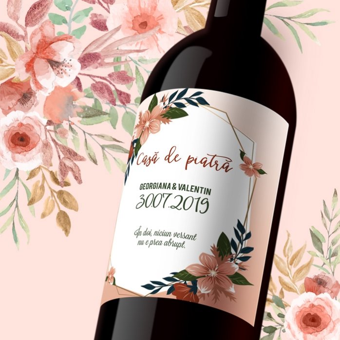 Vino personalizado con texto - Boda