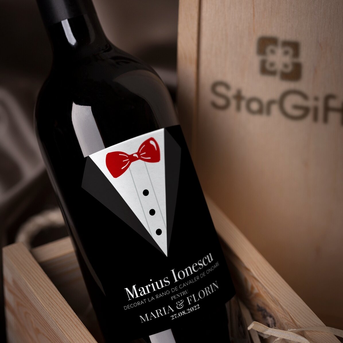 Vino personalizado con texto - Padrino de boda