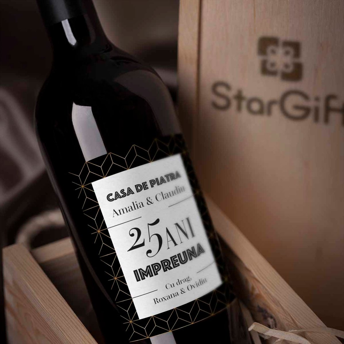 Vino personalizado con texto - Aniversario