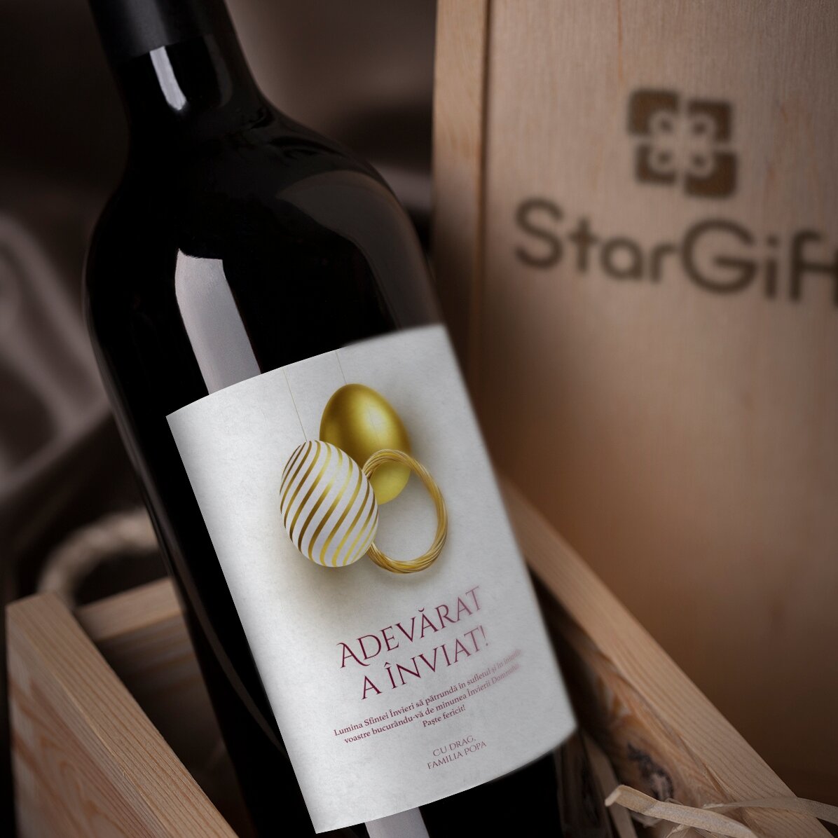 Vino personalizado con un mensaje para Pascua: «Verdaderamente ha resucitado»