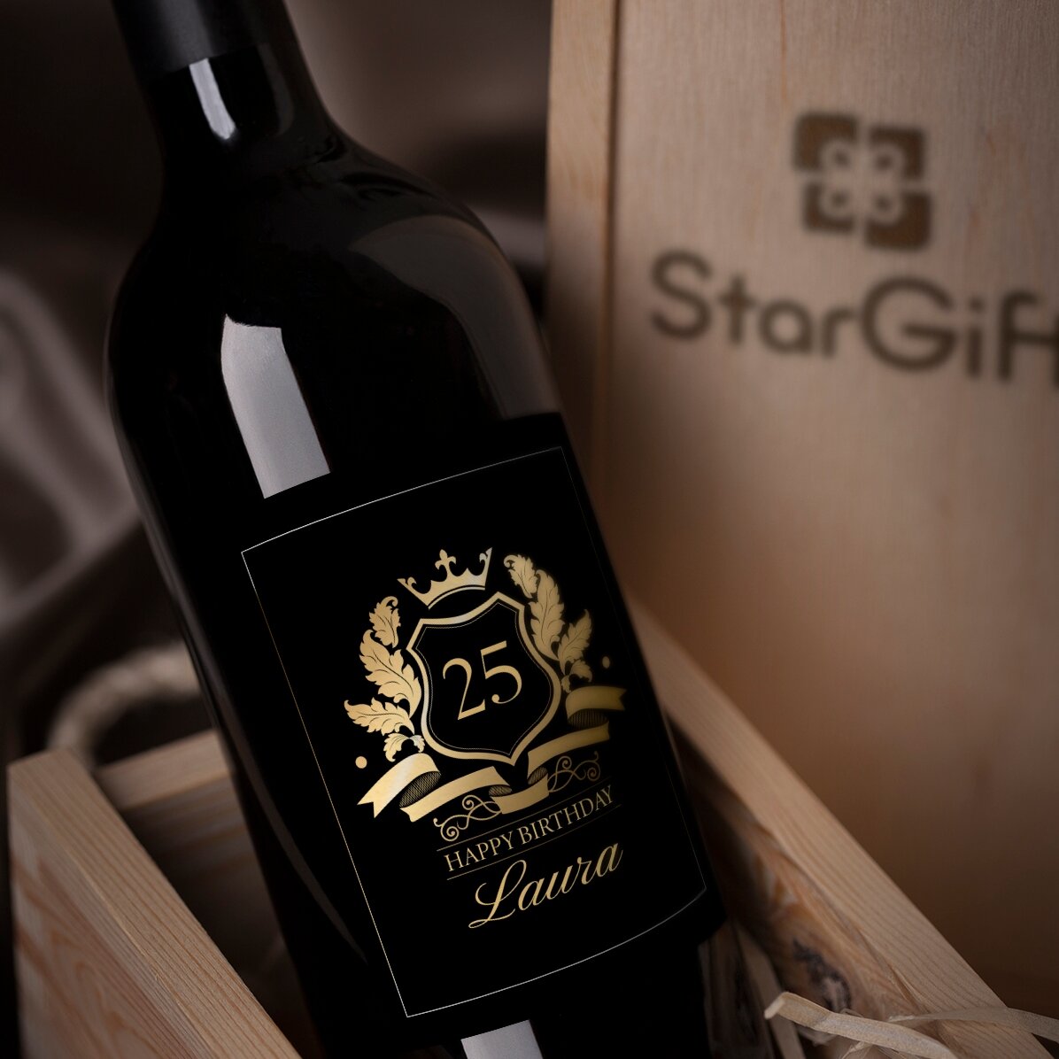 Vino personalizado con texto - Royalty